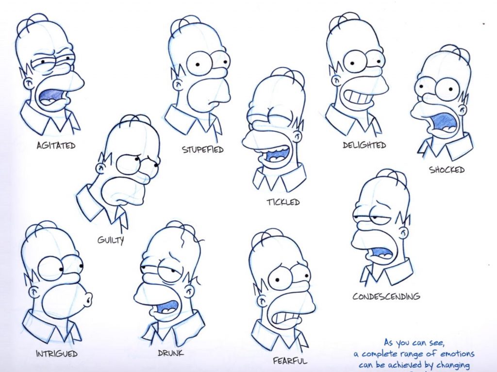 Original Drawings of Simpson Characters-