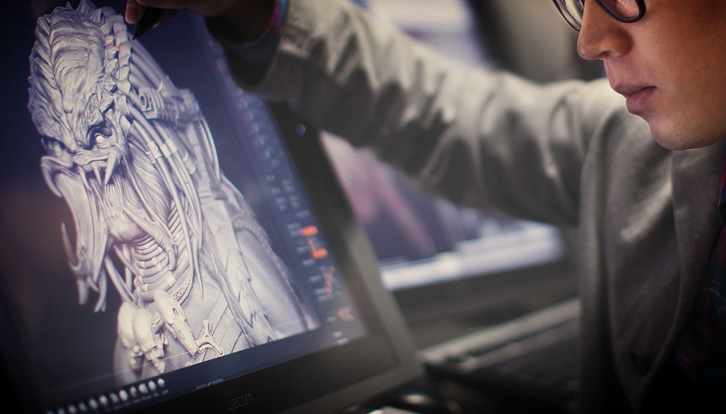SCAD Animation student working on a Cintiq in Montgomery Hall.
11/11/11
Photos By Dennis Burnett
