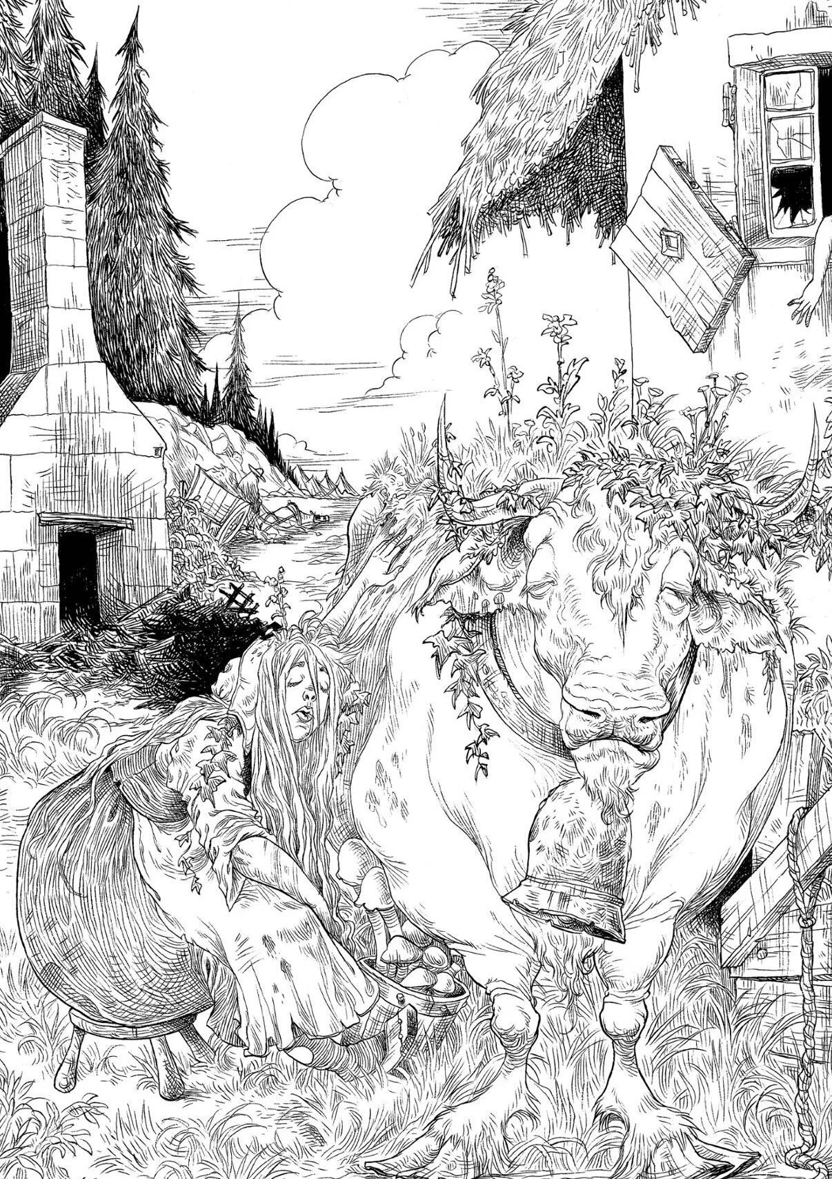 История с кладбищем рисунки