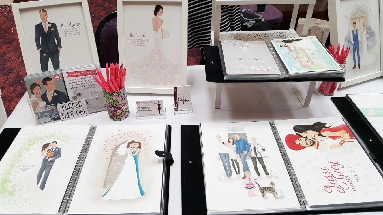 More fun Wedding Portraits, a Family Portrait and a Dress Illustration.