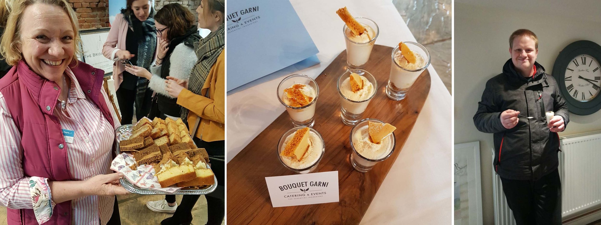 As always there were some delicious foodie offerings; homemade cakes from event organiser Sharon, and cheesecakes from the people at Bouquet Garni . (There's my 'helper' Tom enjoying his!)