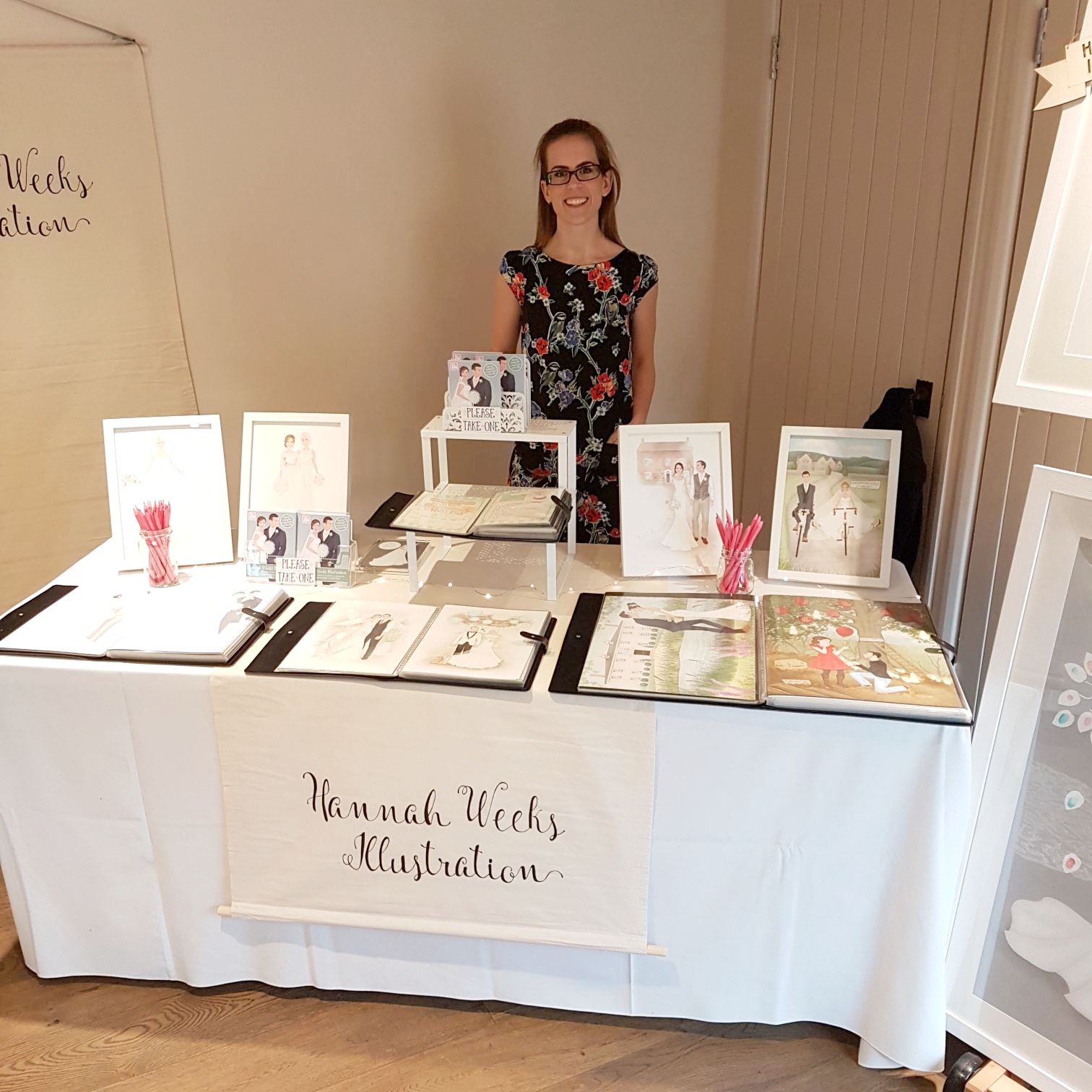 Set up, in the 'bridal room' and ready to go at the start of the day.