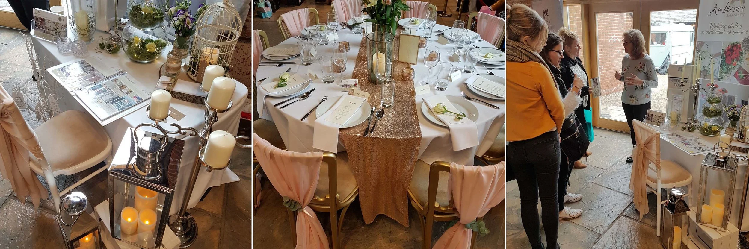 Beautiful gold and blush colour-scheme from the lovely Tina at Ambience Venue Styling .