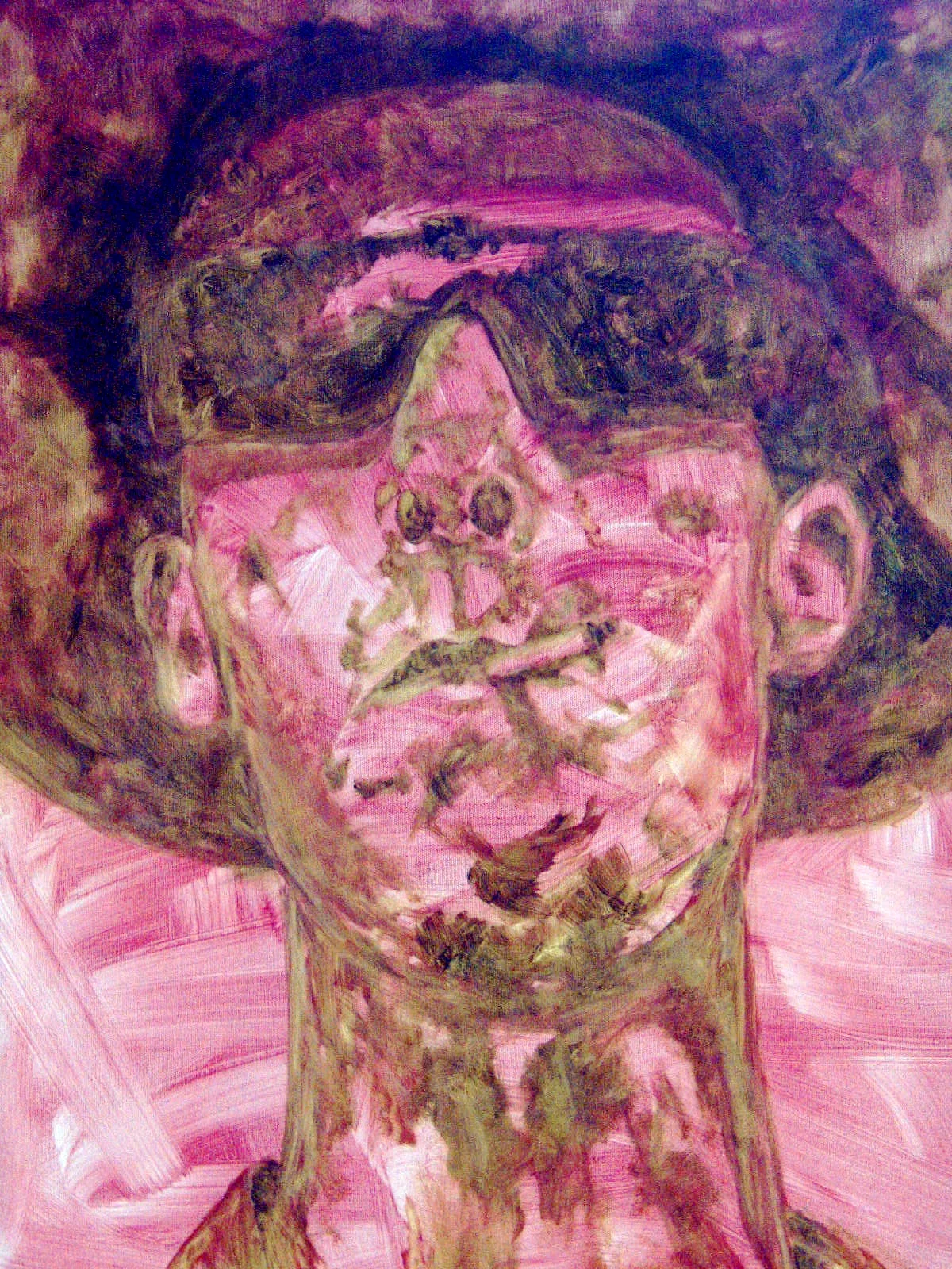 Smoking lamp is lit - oil on canvas - 36 x 10 in