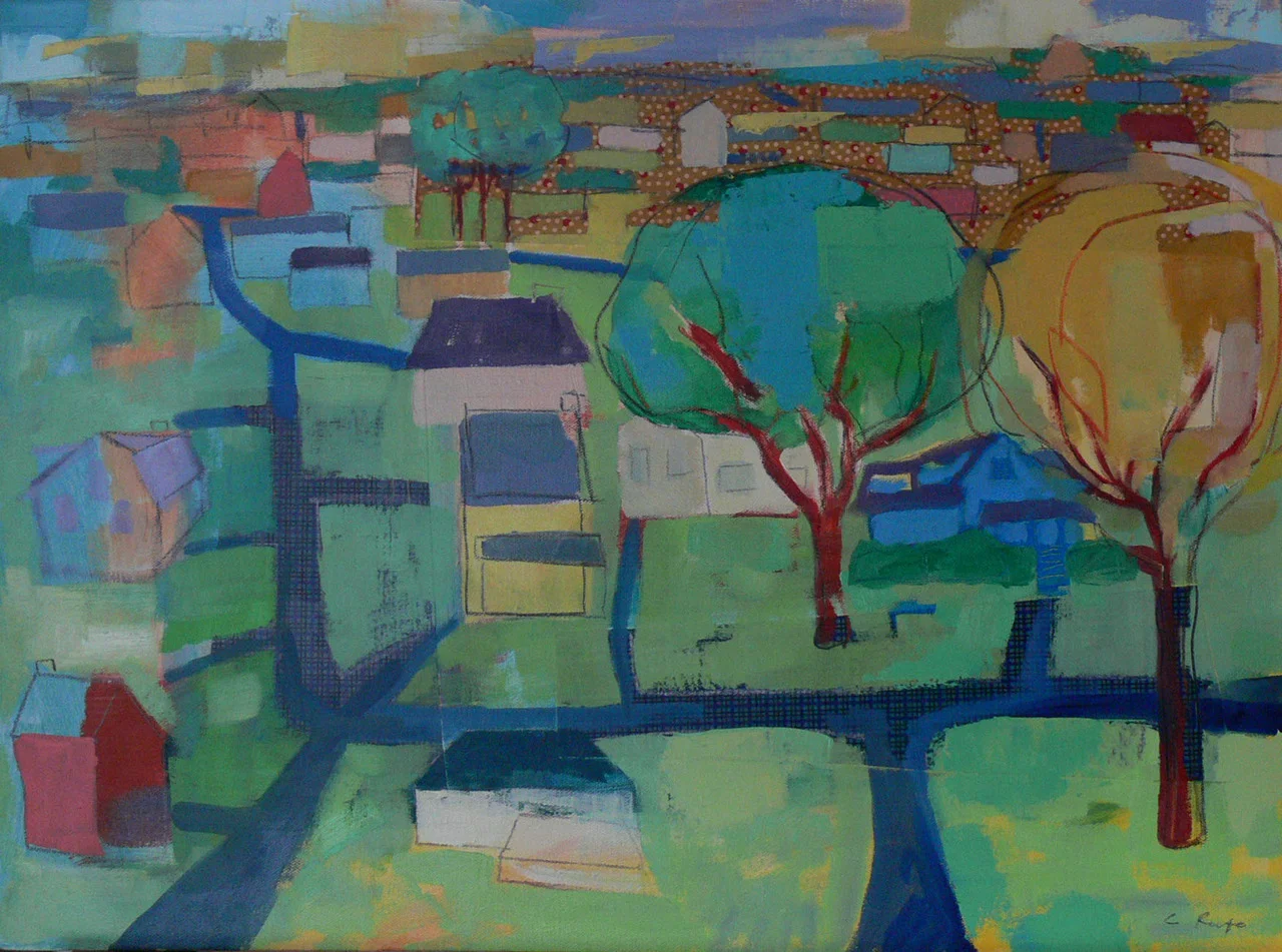 "The Shady House" Mixed media, 18" x 24" #in
I’m playing around with what I see and what I remember.  Sometimes I like to stick to what my eye is trying to tell me (if my brain would just stop interrupting.)  But sometimes I like to remind my …