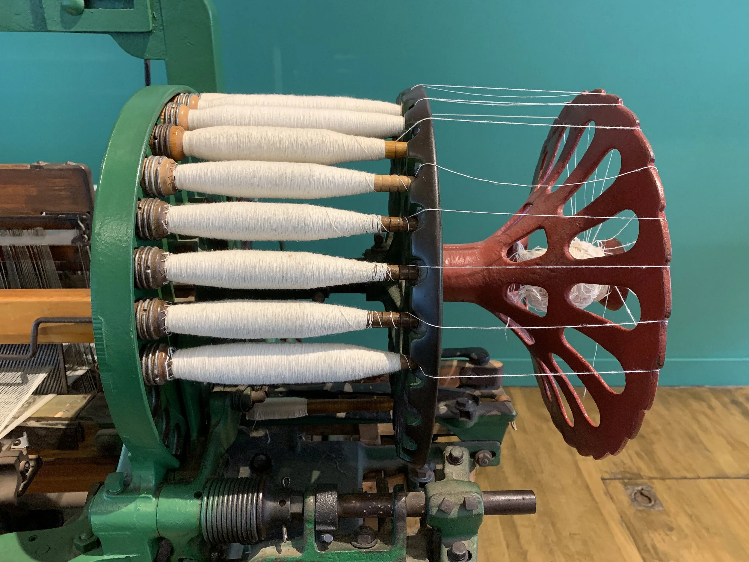 A spindle wheel from the Lowell Mills National Park, Lowell, MA.