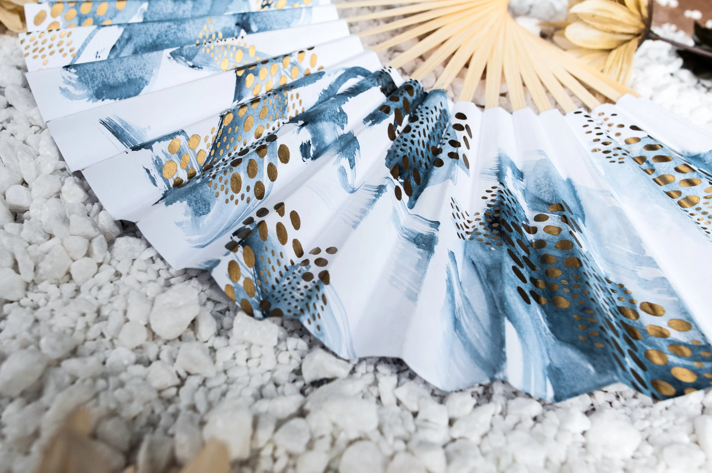 This series was the beginning of my exploration and personal interpretation of Western and Eastern culture colliding. By utilizing a paper fan stead of a traditional canvas, I was able to create a hybrid of something customary and contemporary. Photography by Christian Najjar