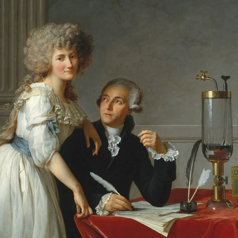 Marie-Anne Lavoisier with her husband, Antoine