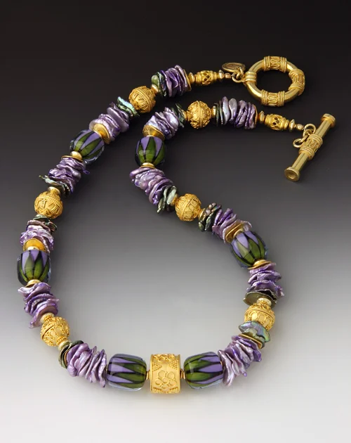 N 843 Lavender Heishi Pearl Necklace