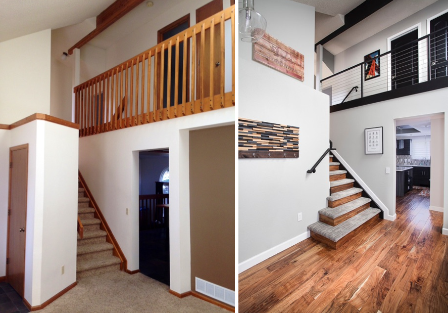 living room before. living room after.