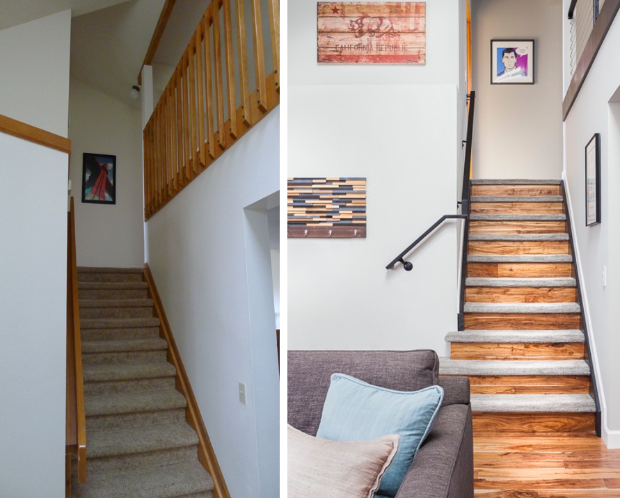 stairs before. stairs after.