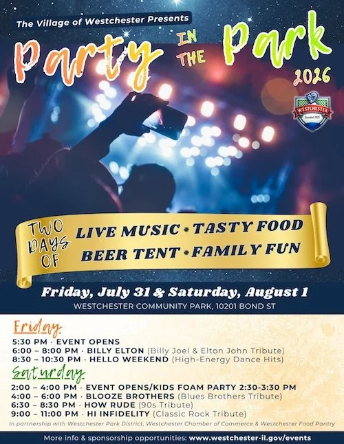 Come see the Blooze Brother at Party in the Park in Westchester, IL