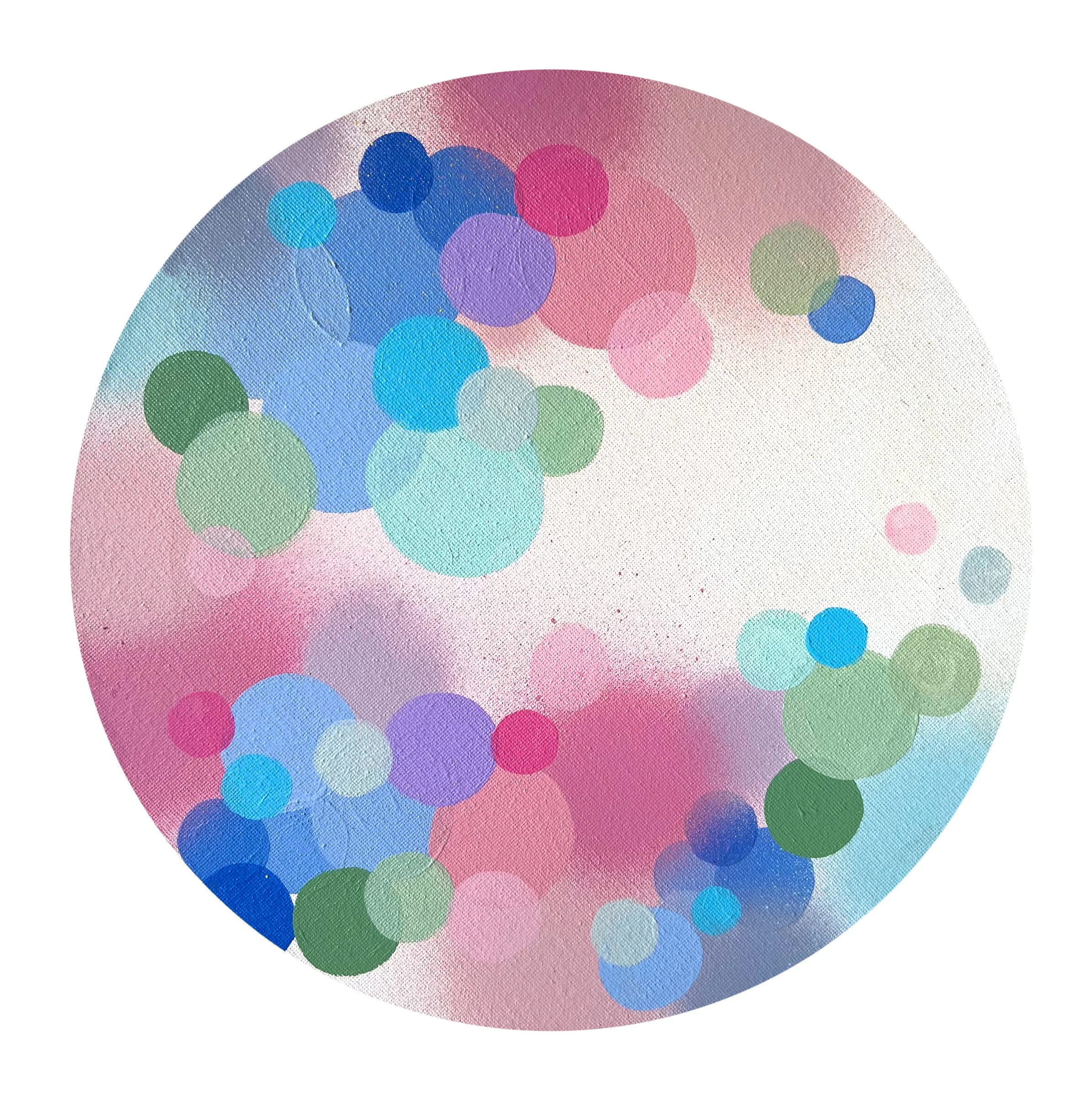  30 cm, acrylic and spray on canvas, 2024 