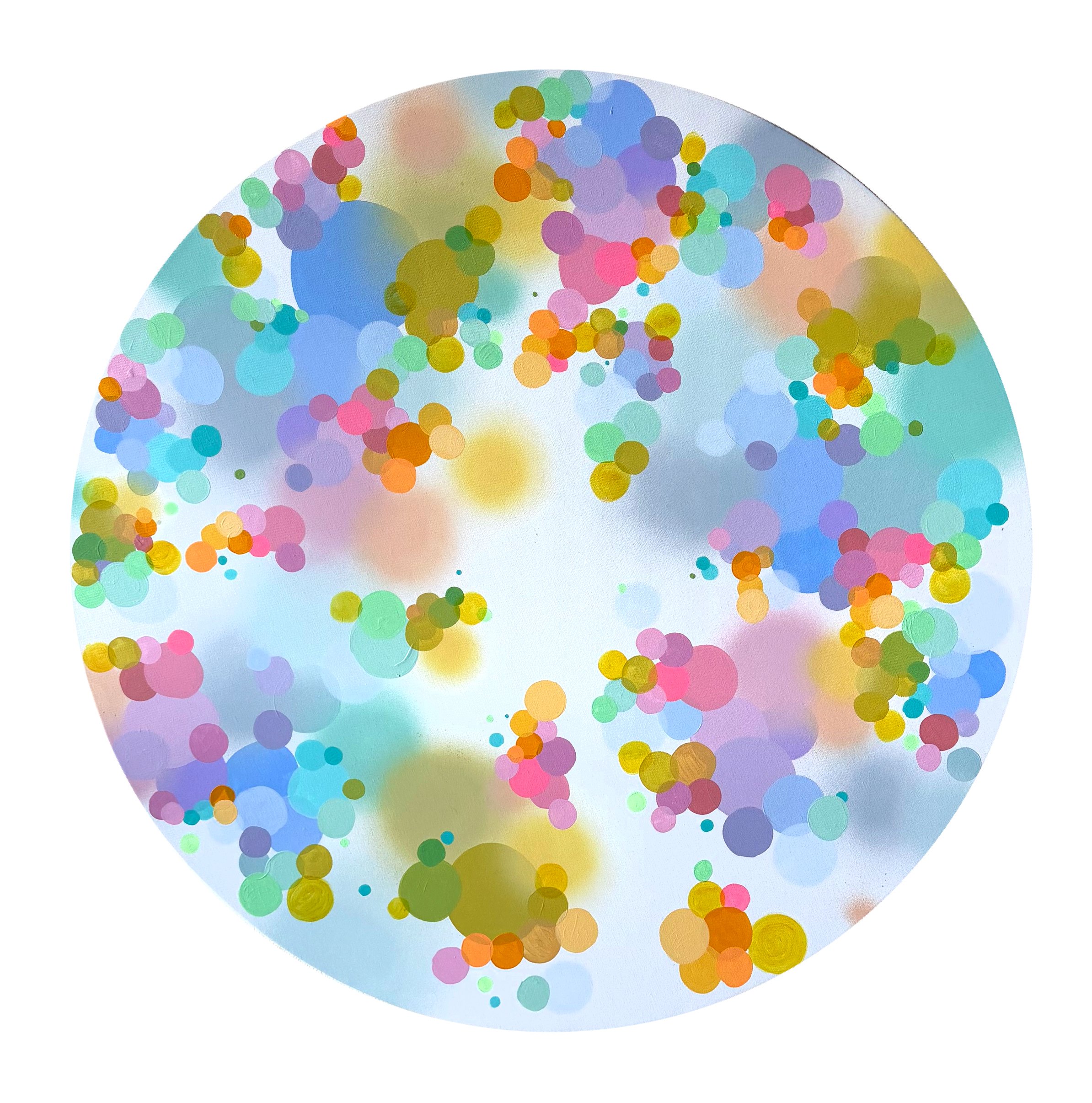  100 cm, acrylic and spray on canvas, 2025 