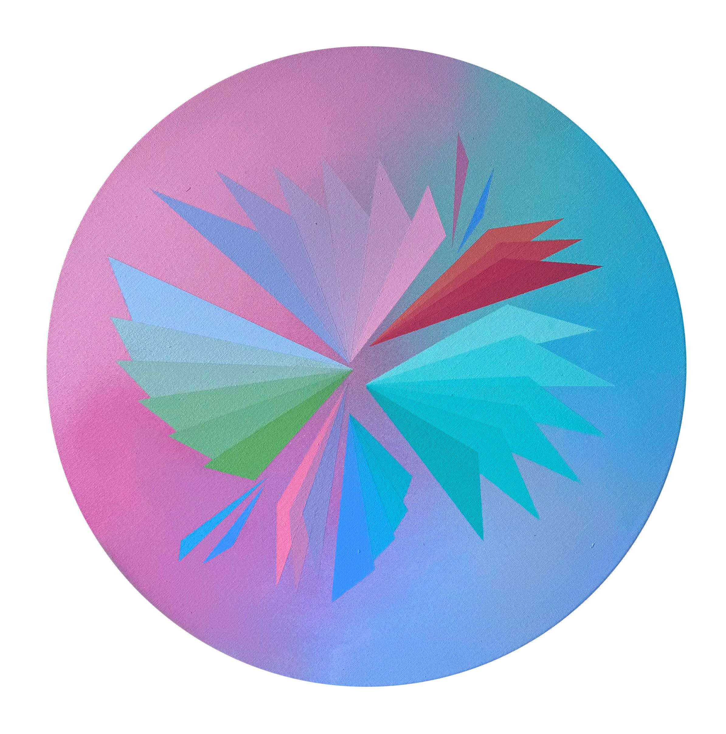  60 cm, acrylic and spray on canvas, 2025 