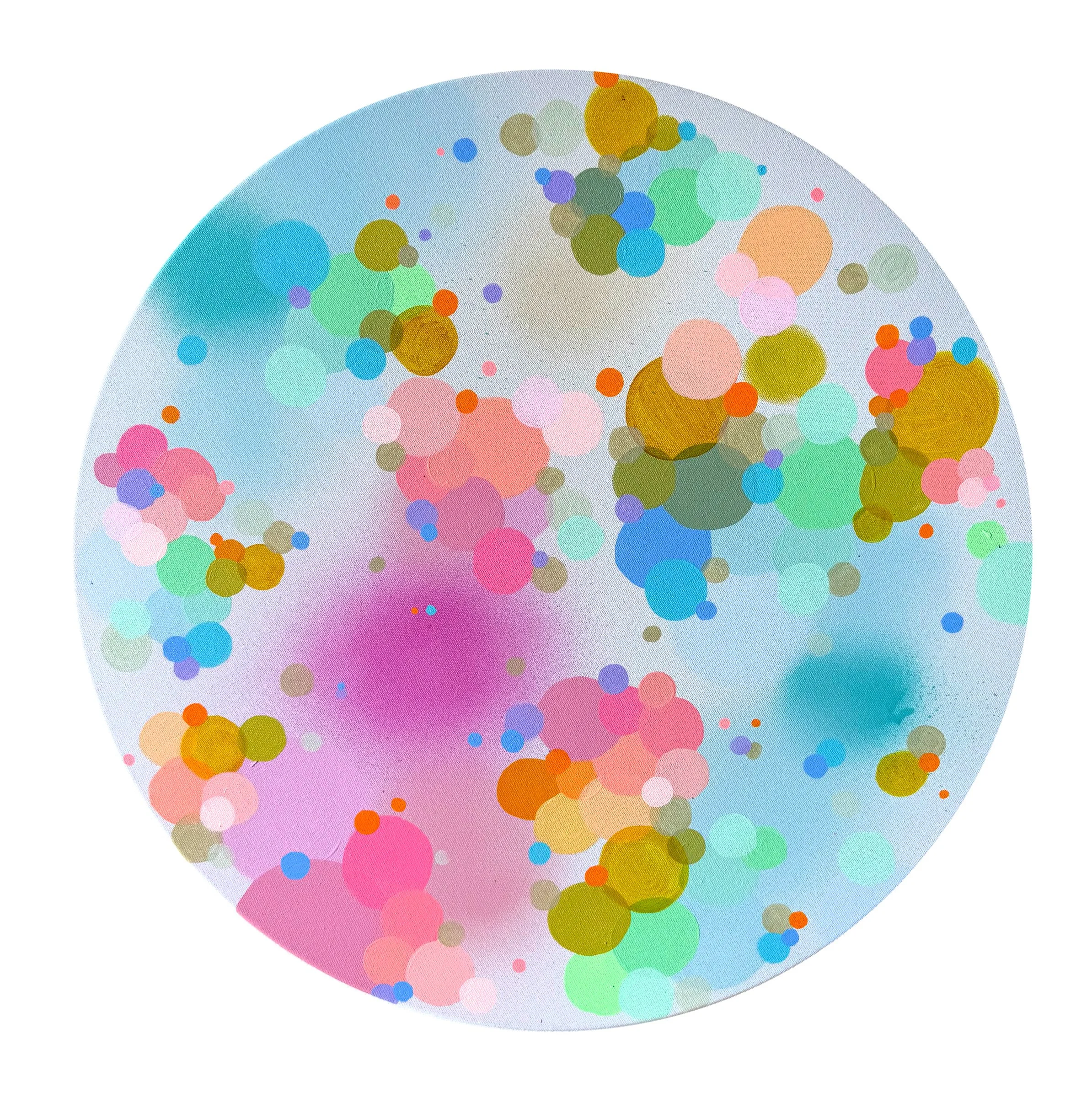  60 cm, acrylic and spray on canvas, 2025 