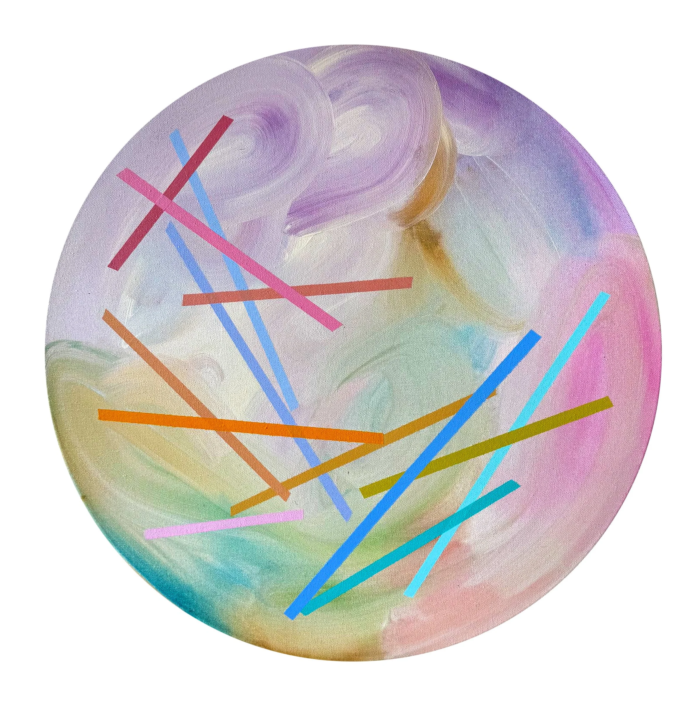  50 cm, acrylic and spray on canvas, 2025 
