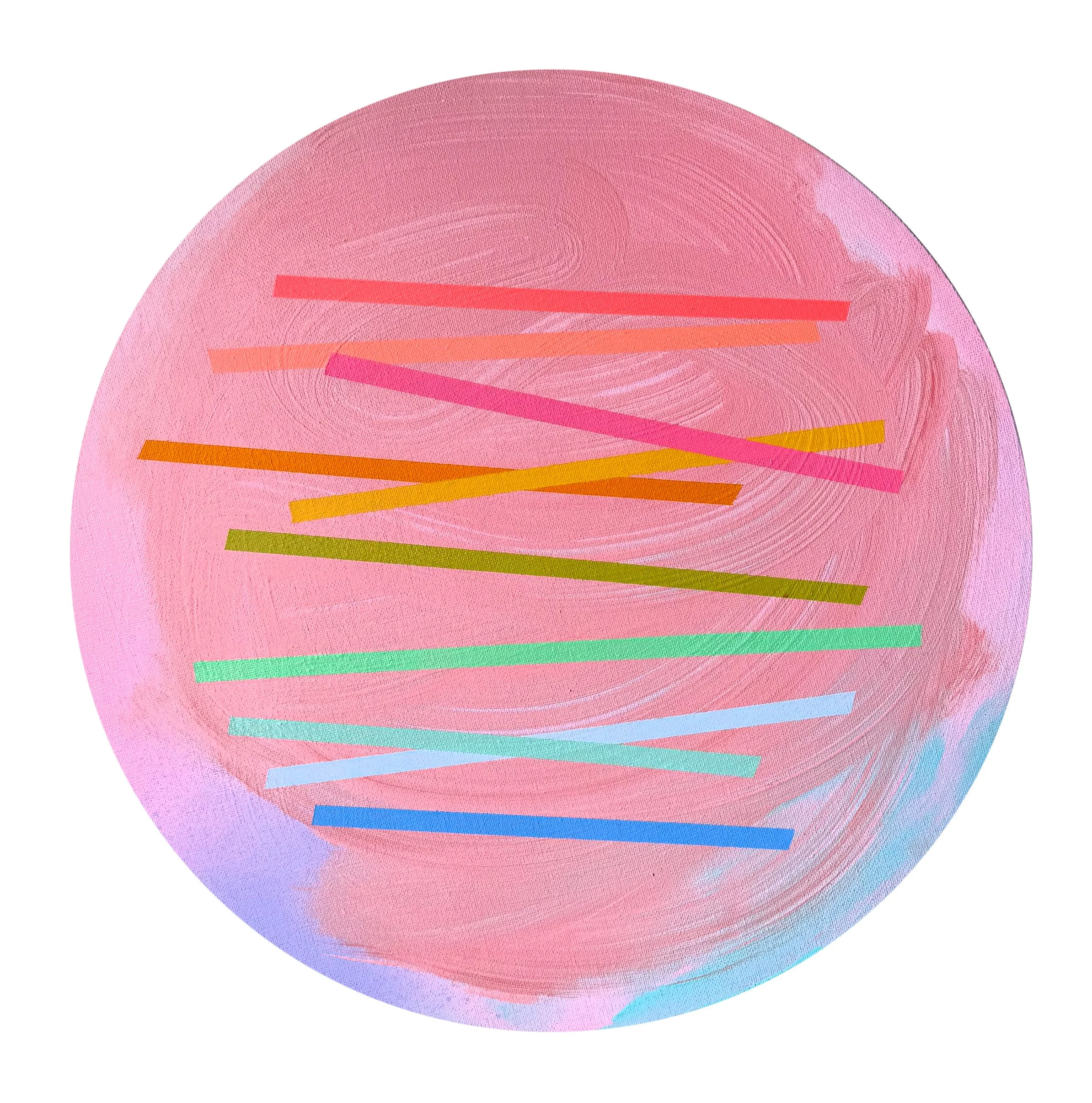  40 cm, acrylic and spray on canvas, 2025 