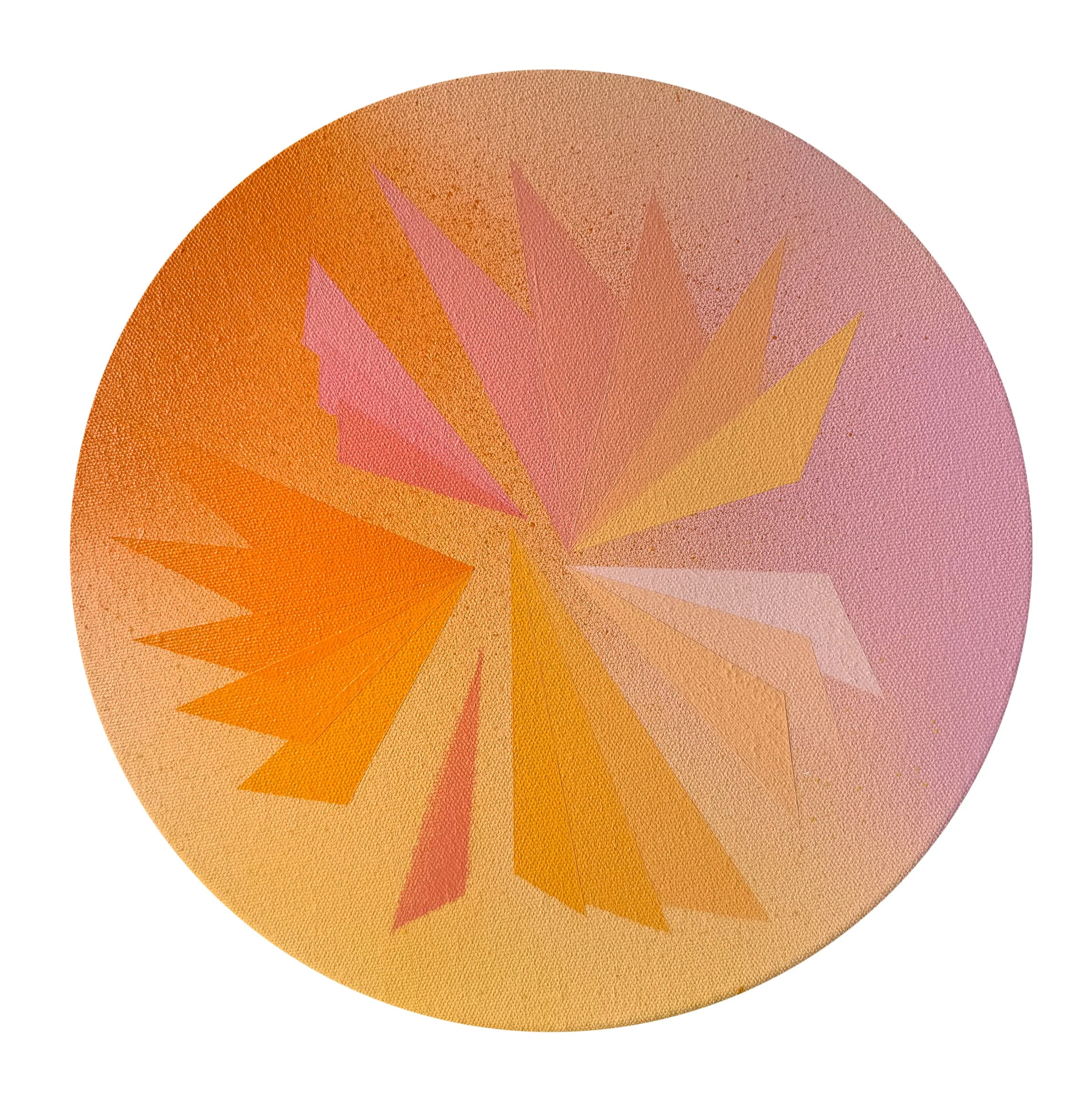  40 cm, acrylic and spray on canvas, 2025 