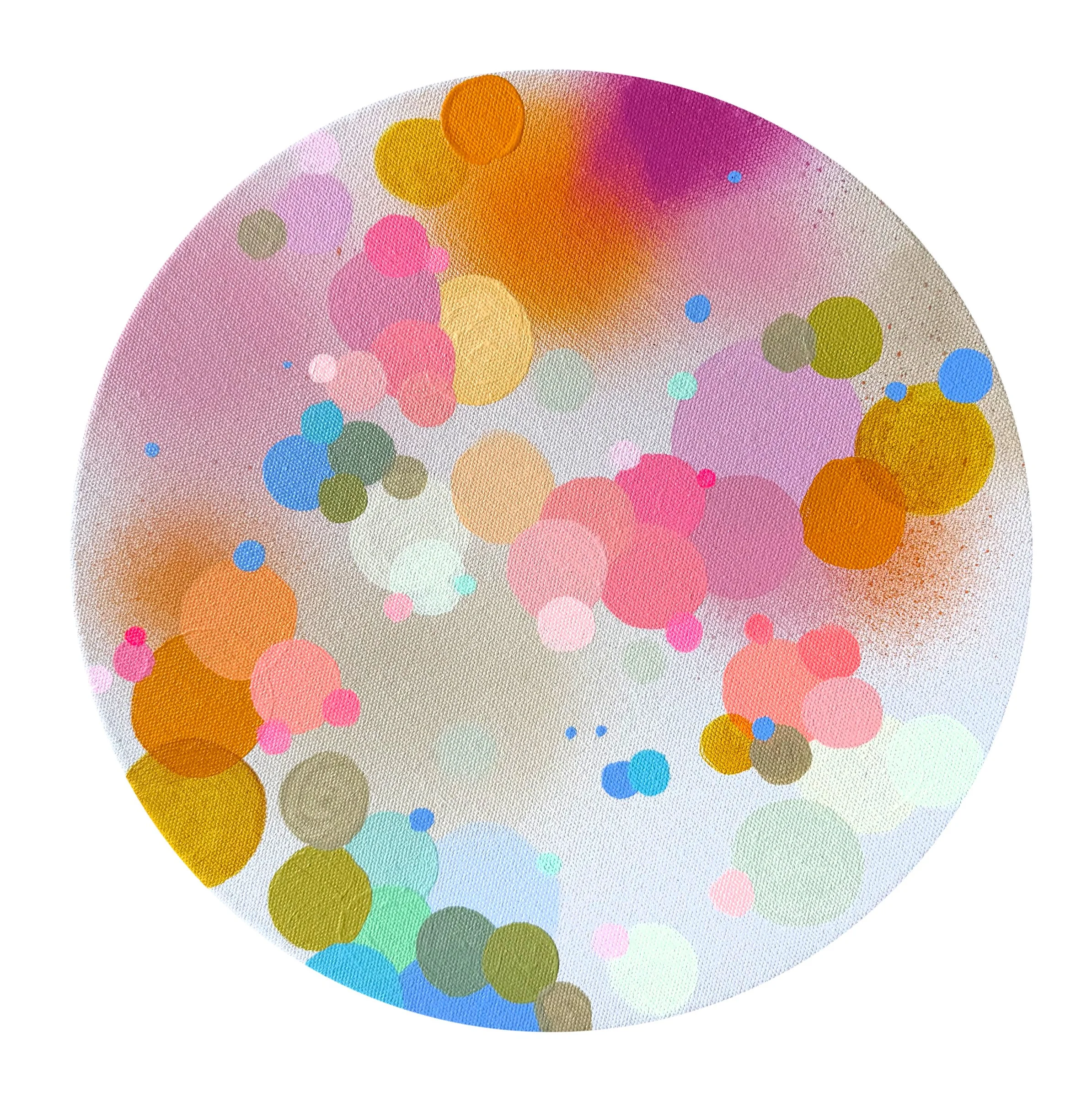  40 cm, acrylic and spray on canvas, 2025 