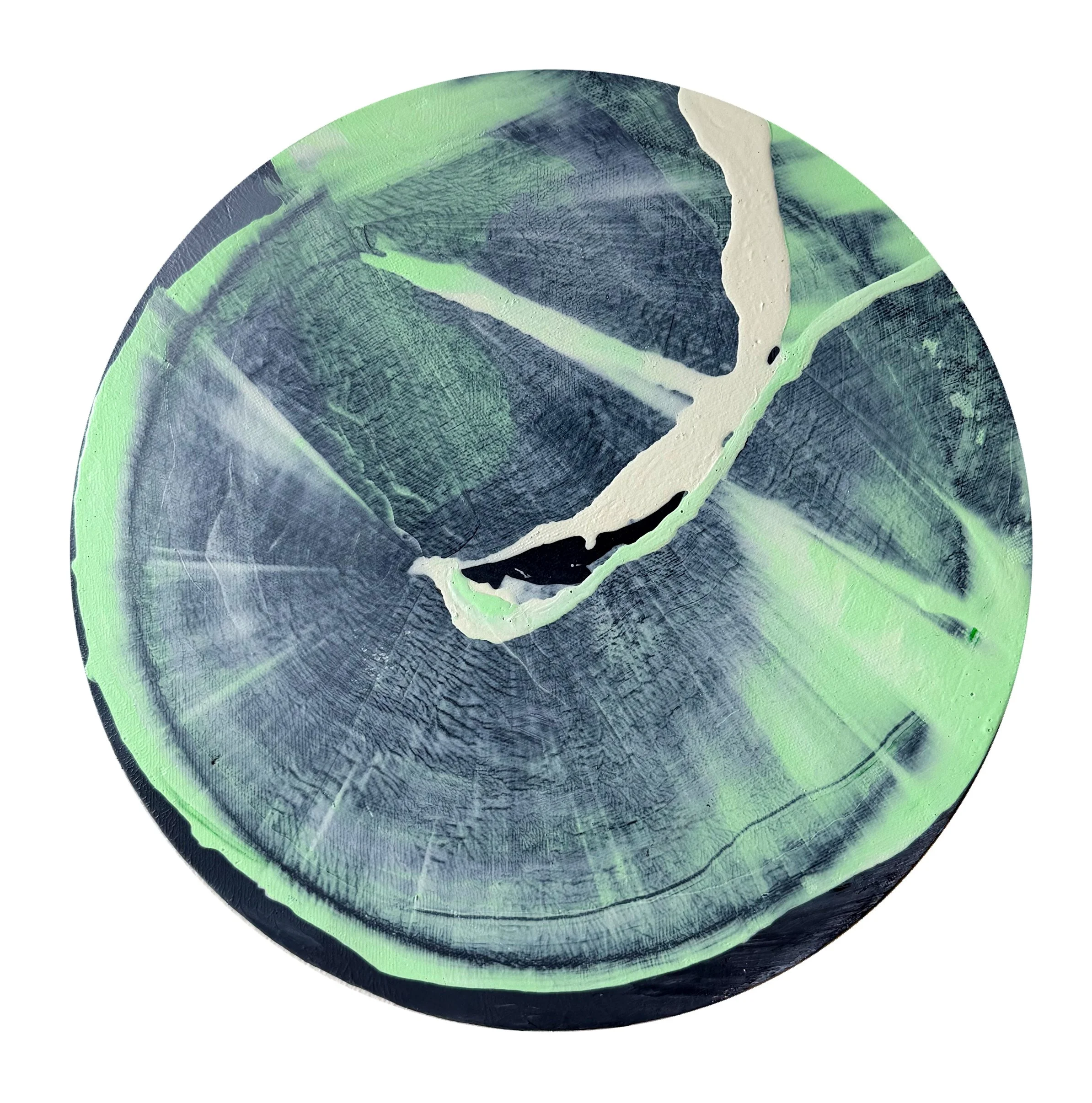  40 cm, acrylic and spray on canvas, 2025 