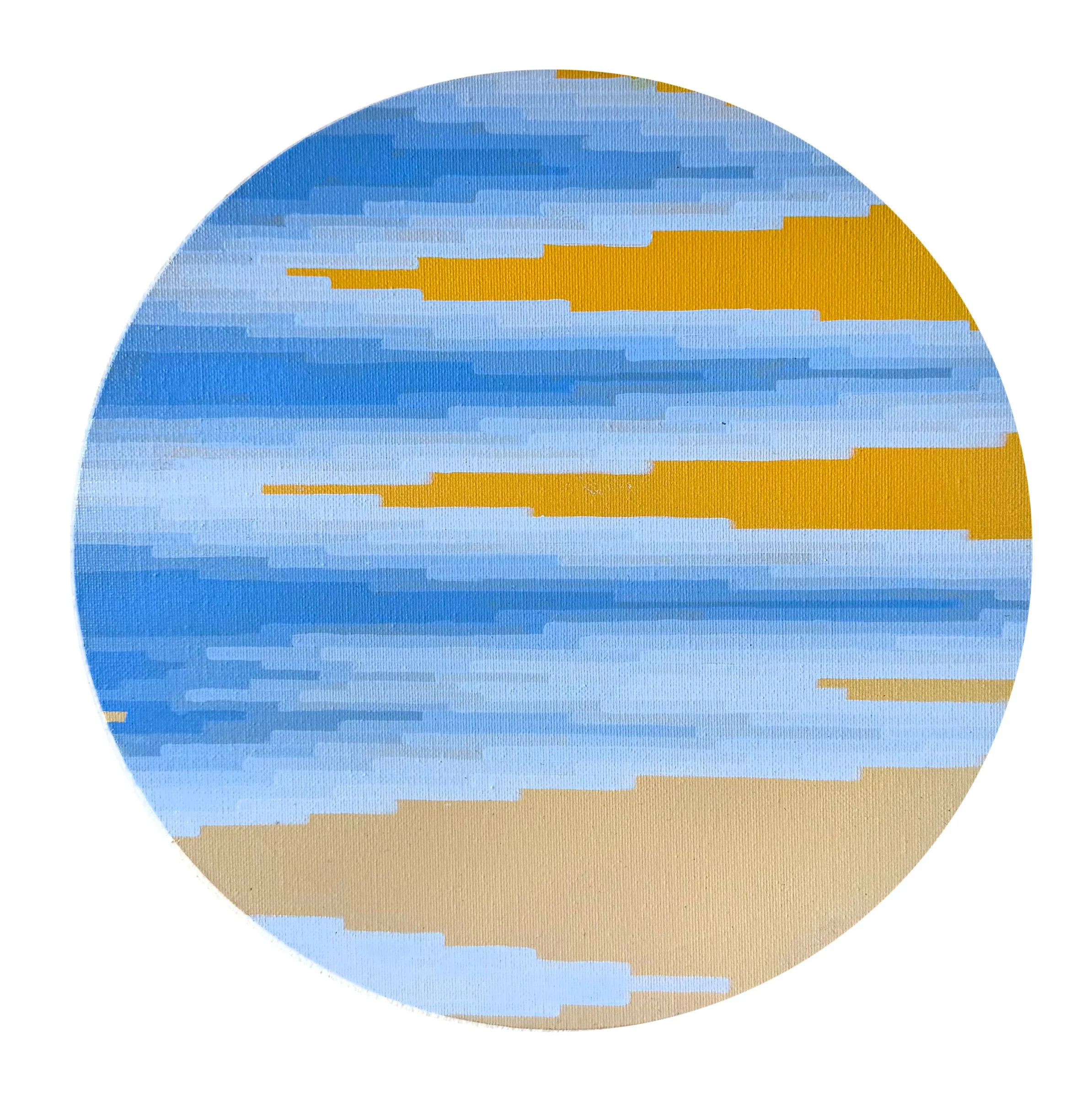  40 cm, acrylic and spray on canvas, 2025 