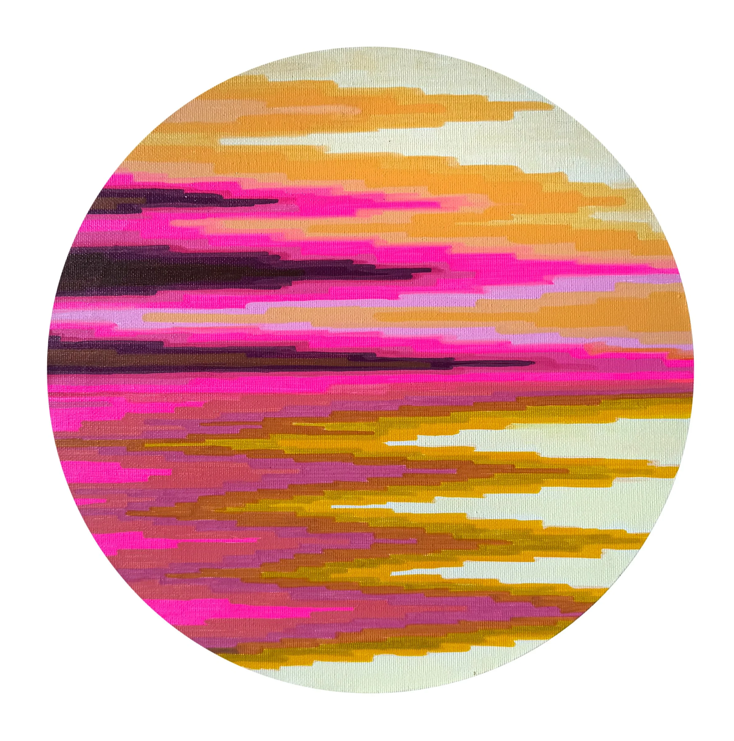  40 cm, acrylic and spray on canvas, 2025 