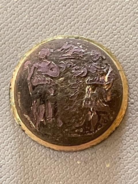 Civil War militia jacket button found by Stephen Heuges