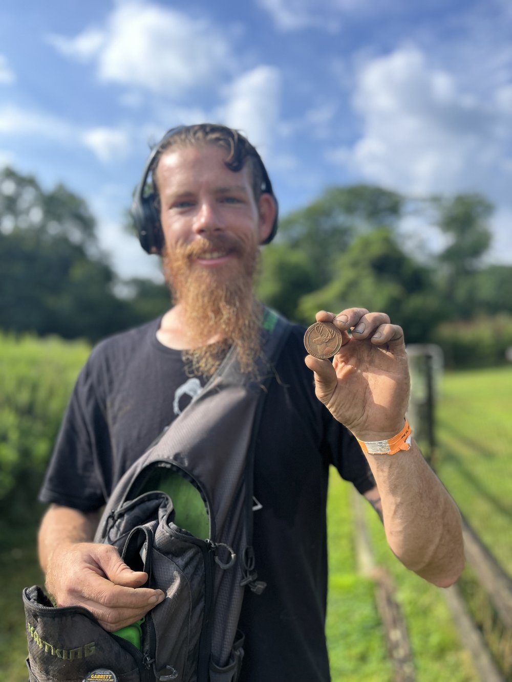 Rich Oppenheimer from Langhorne, PA with an estimated 1970s commemorative National Rifle Association token. He has been metal detecting for 2.5 years. 