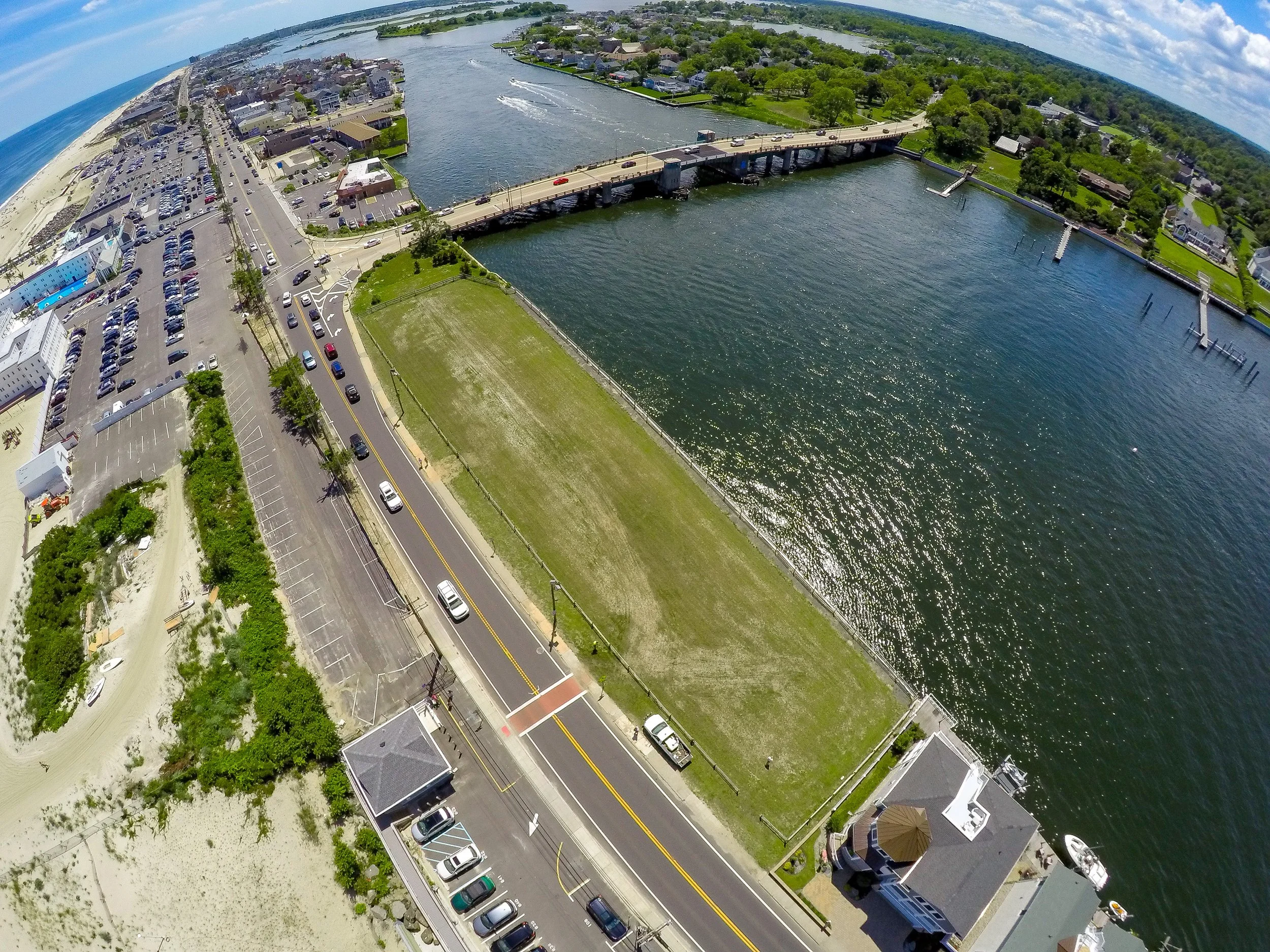 Aerial flyover of Shrewsbury Riverfront Park in progress in 2016 courtesy of Fred Yahn, Eagle Drone Solutions, LLC