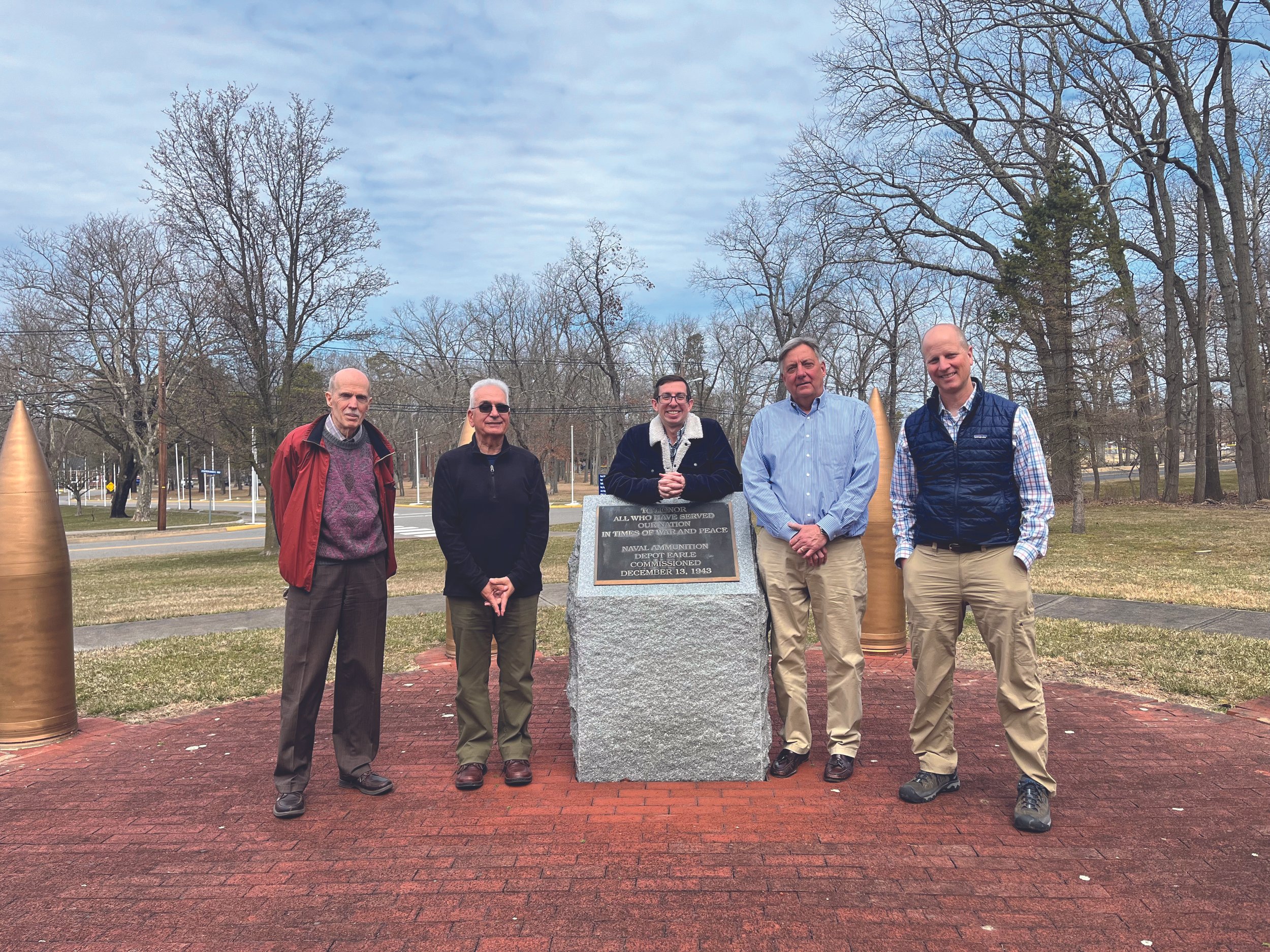 L-R: MCF Trustee Emeritus Ronald Gumbaz, Former Trustee Jerry Buffalino, NWS Earle Community Plans and Liaison Officer Nicholas Ginther, MCF Trustees David Hoder and W. Benson Chiles
