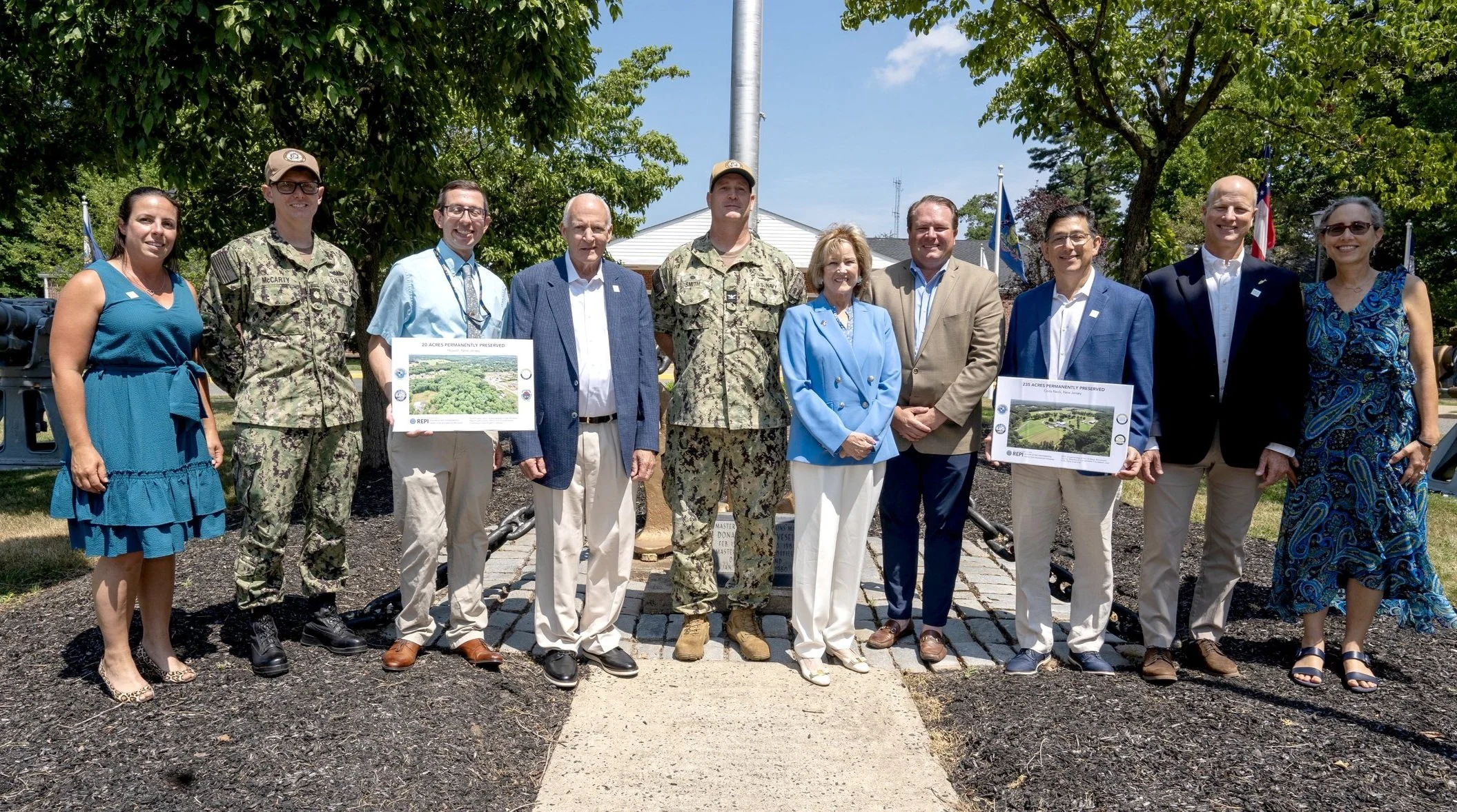 Representatives from the US Navy, Monmouth County, and MCF Commemorating our Inaugural Preservation Projects