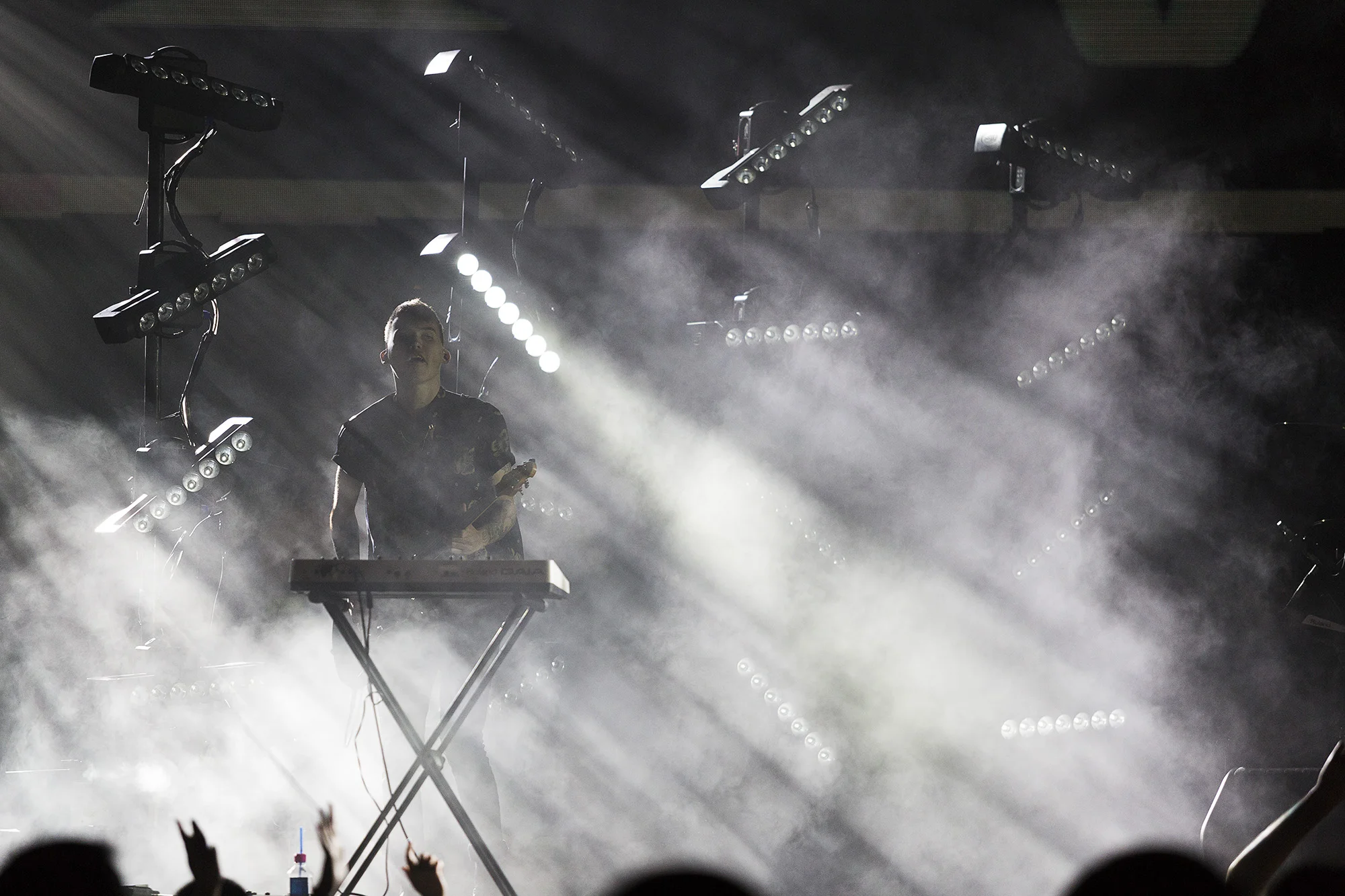 Alex Babinski, Pvris key player, performed at United Center on March 12, 2016.
