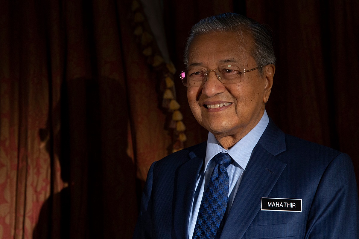 Malaysia's Prime Minister Mahathir Mohamad poses for a portrait after an interview with The Associated Press in Putrajaya, Malaysia, Monday, Aug. 13, 2018. (AP Photo/Yam G-Jun)