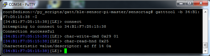 Gatttool output
