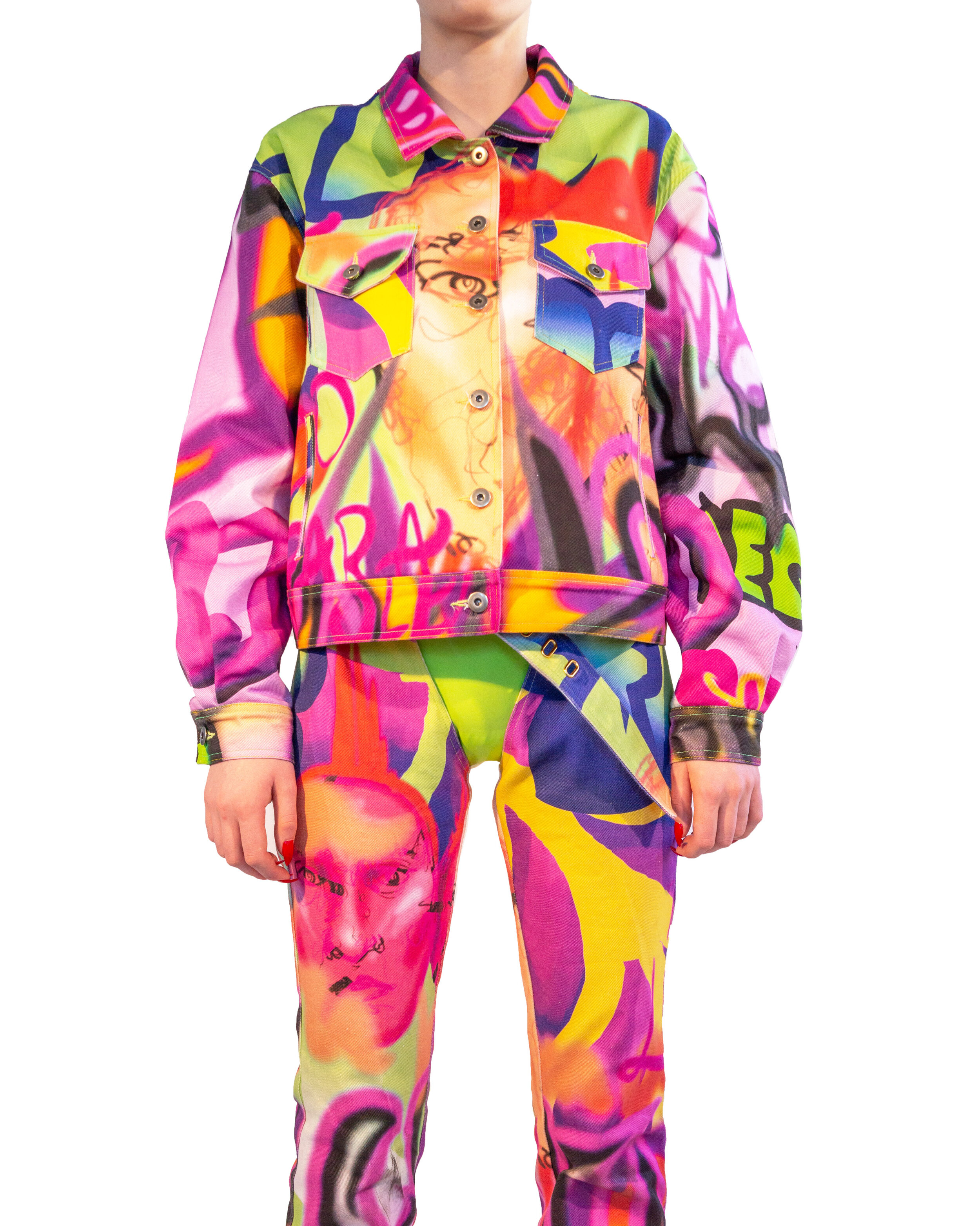 graffiti denim jacket