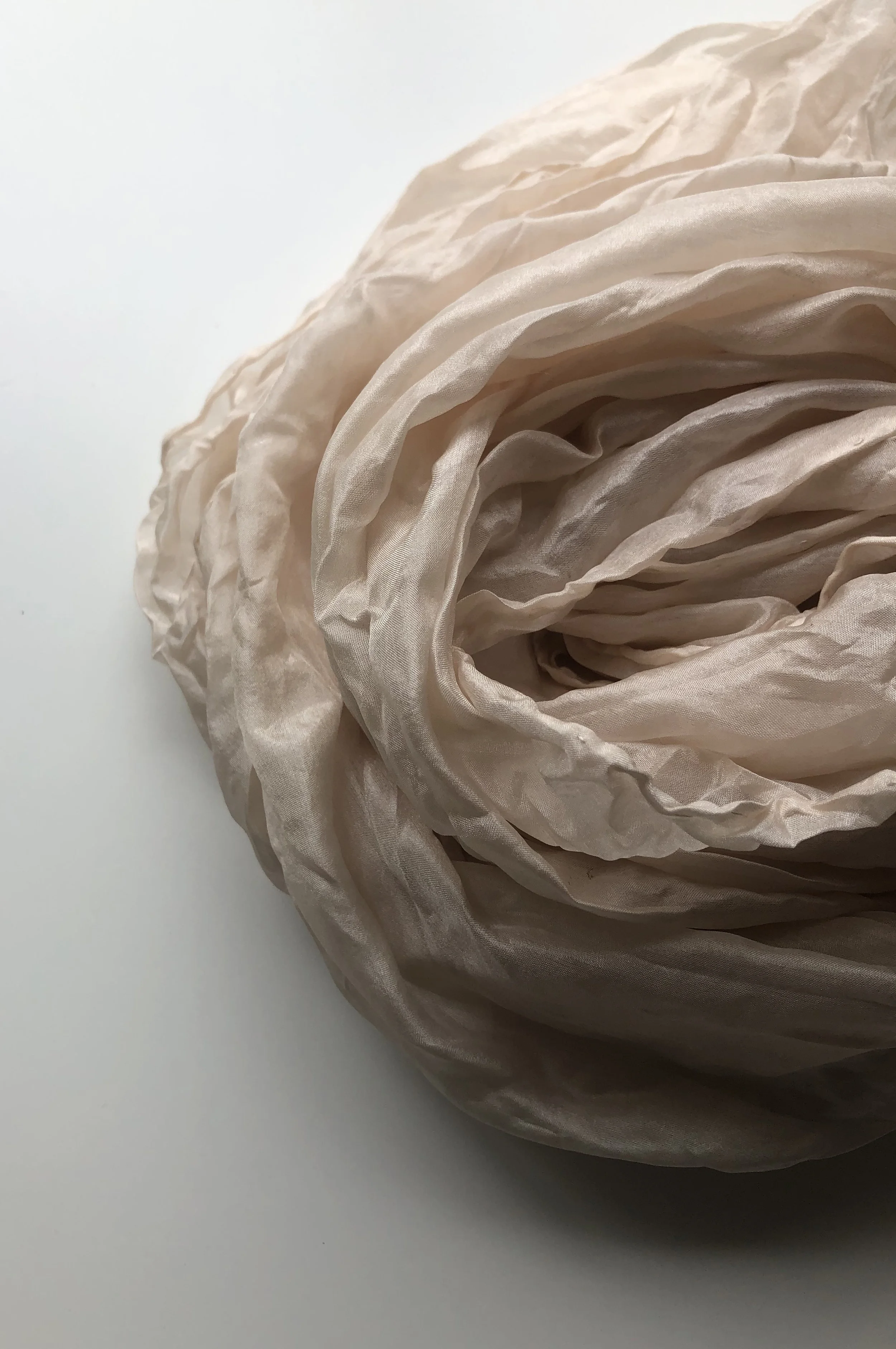 Hand dyed nude beige silk scarf