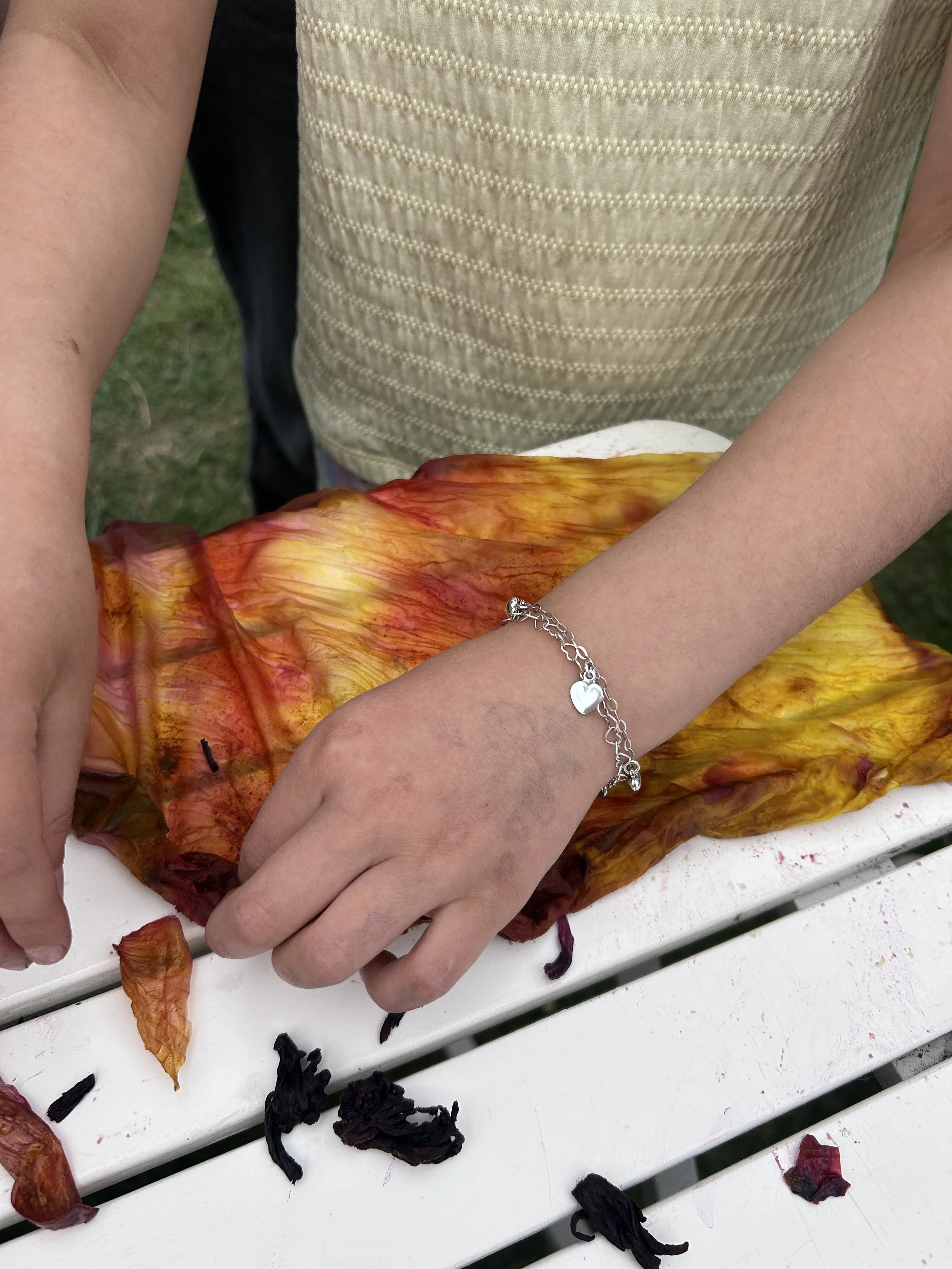 HAND-DYED BOTANICAL SILK BANDANAS WORKSHOP