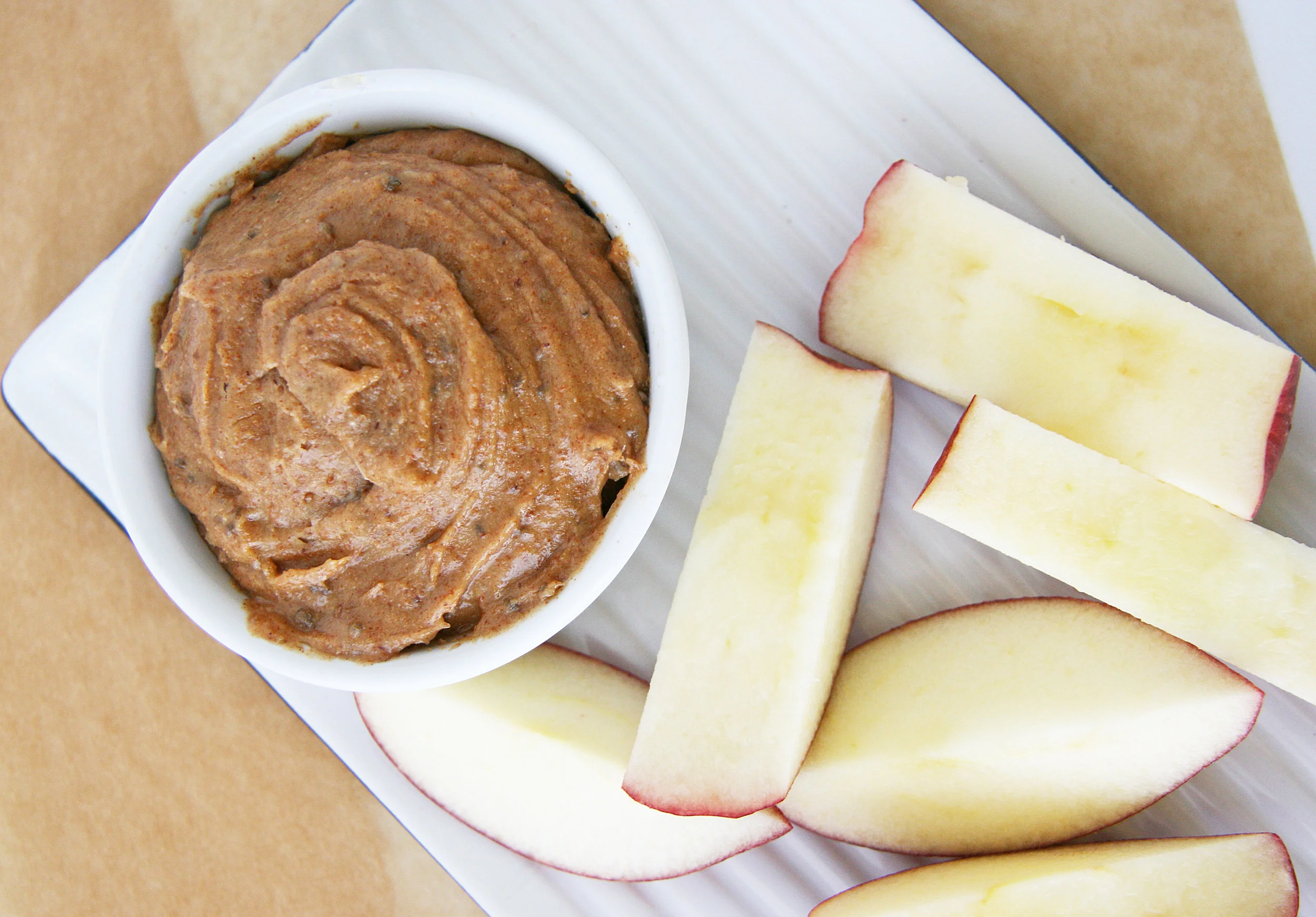 2. Apple slices dipped in almond butter