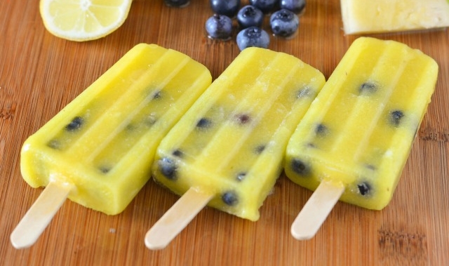5. Pineapple Lemonade Popsicles with Blueberry . See recipe here .