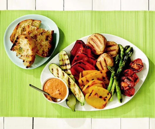 3. Grilled Vegetables with Romesco Sauce. See recipe here.