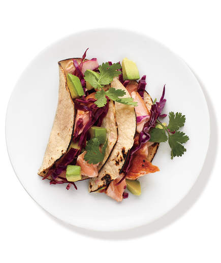 2. Salmon Tacos With Cabbage Slaw. See recipe here .