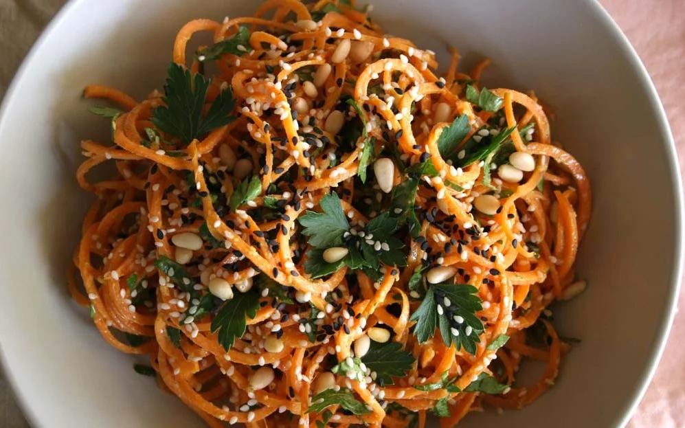 2. Carrot Pasta with Garlic Sauce . See recipe here .