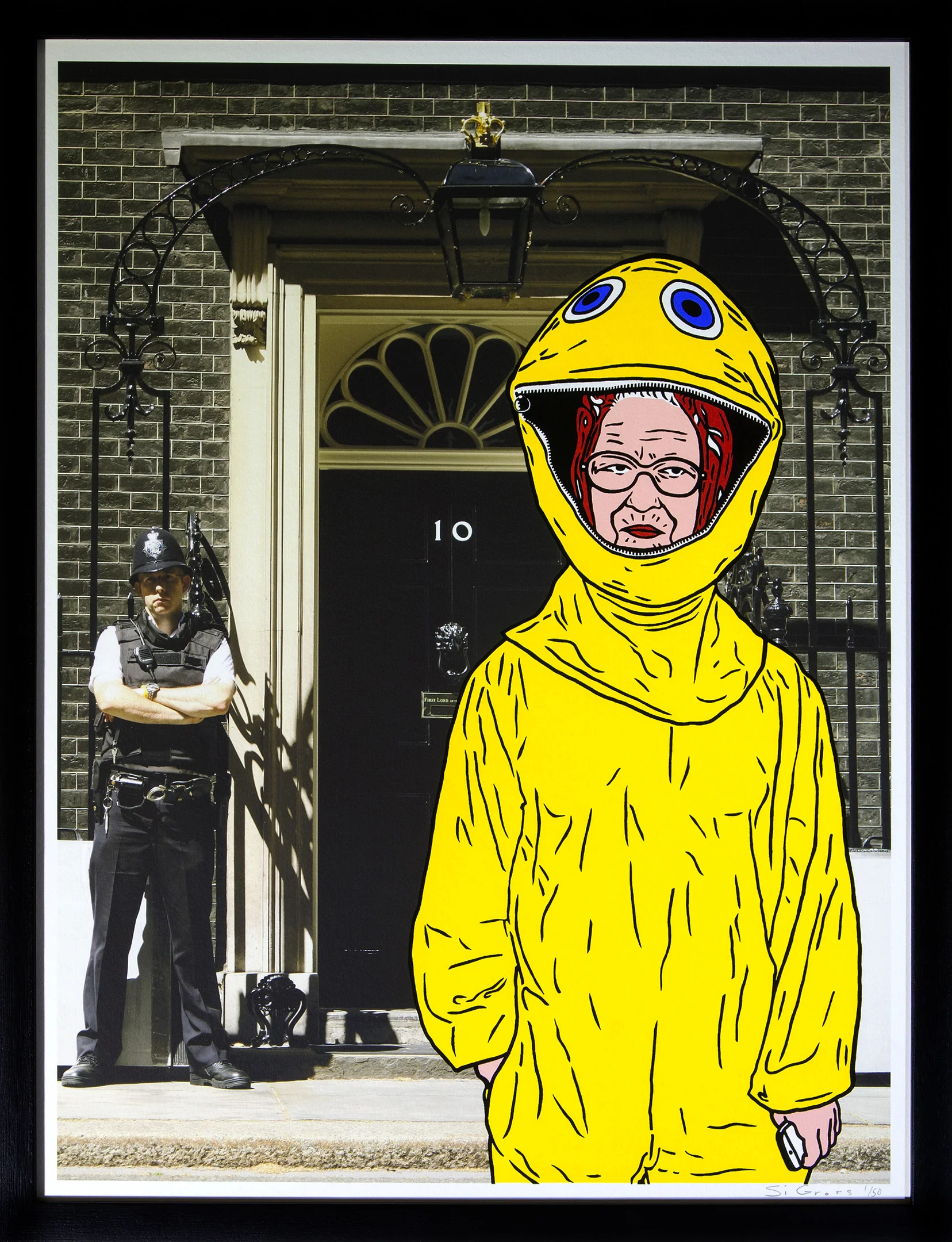 Framed Liz at No10 Fancy Dress Party