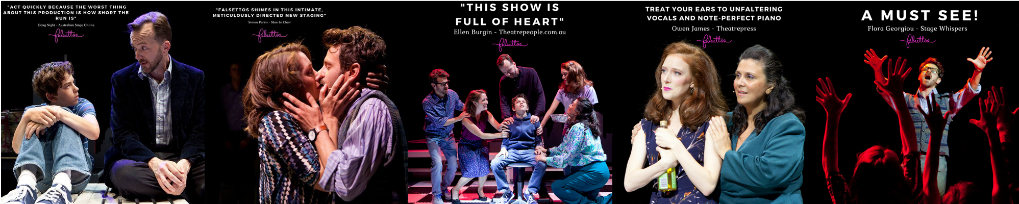 Wonderful reviews for StageArt's February 2018 production of "FALSETTOS" directed by Tyran Parke and musically directed by David Butler