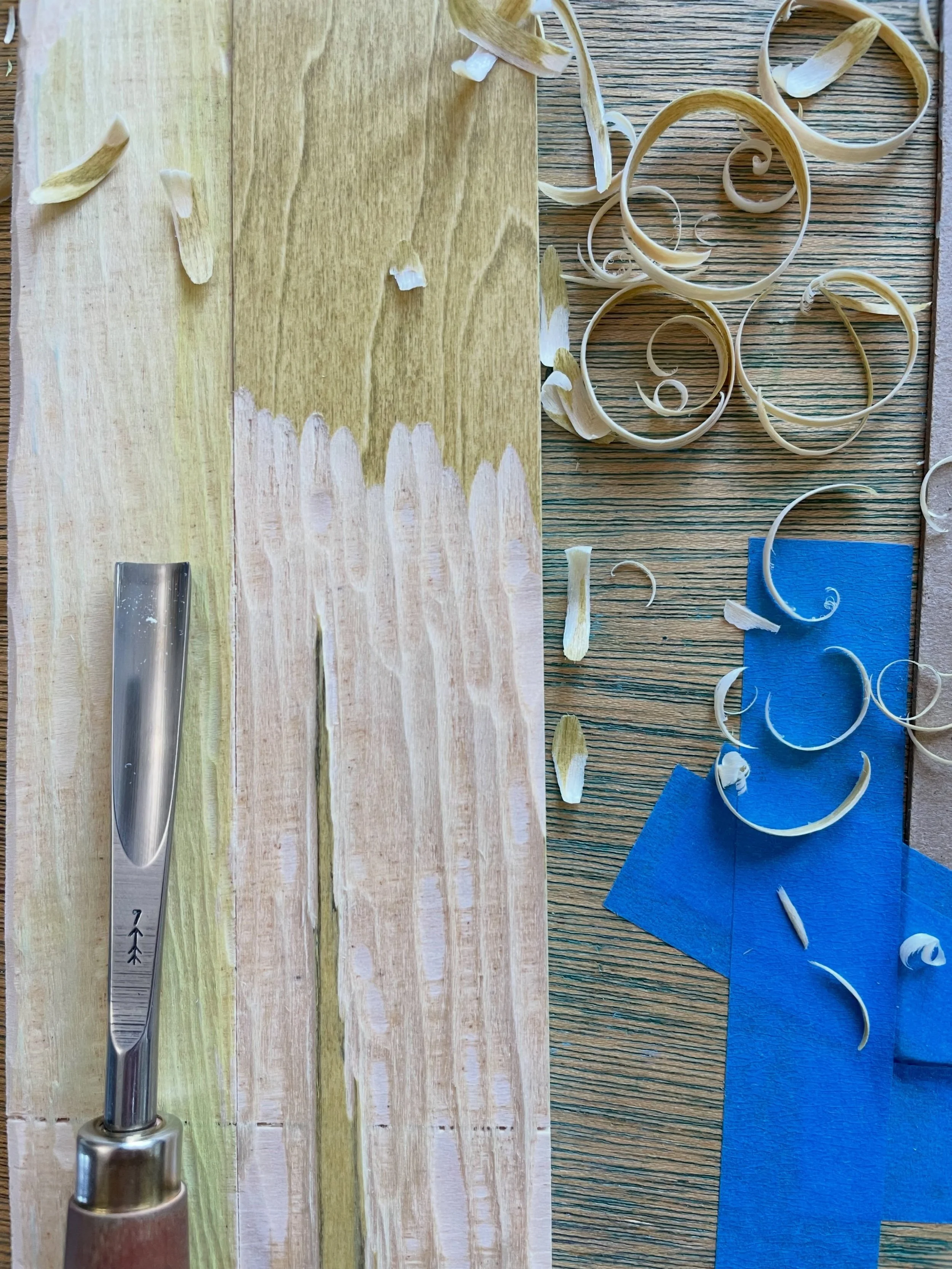 Carving the (maybe) final layer. #printmaking #woodcarving #woodblockprint #pfeil #printmaker