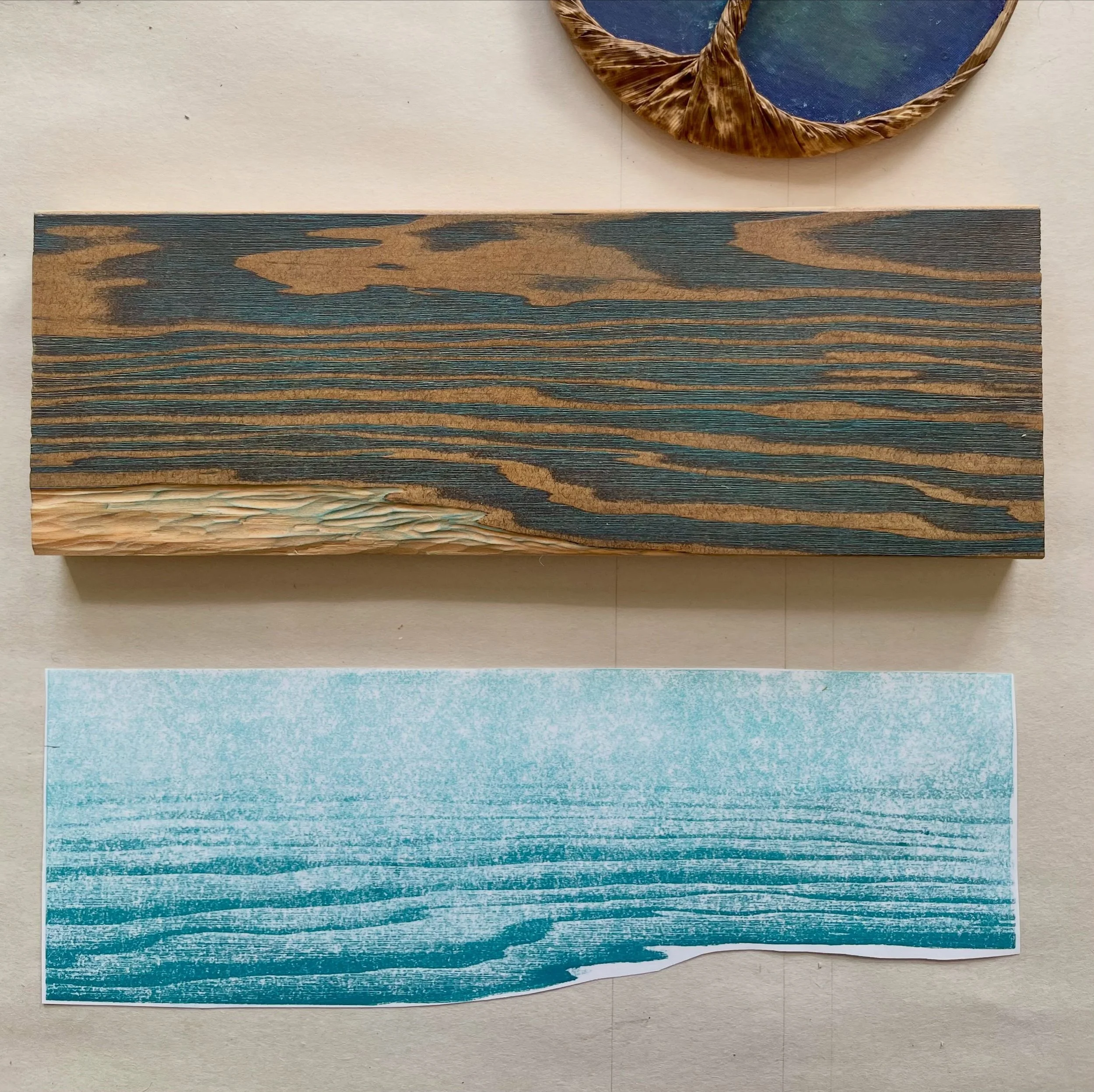 New print in the works. #woodcut #printmaking #woodgrain #seascapeartist