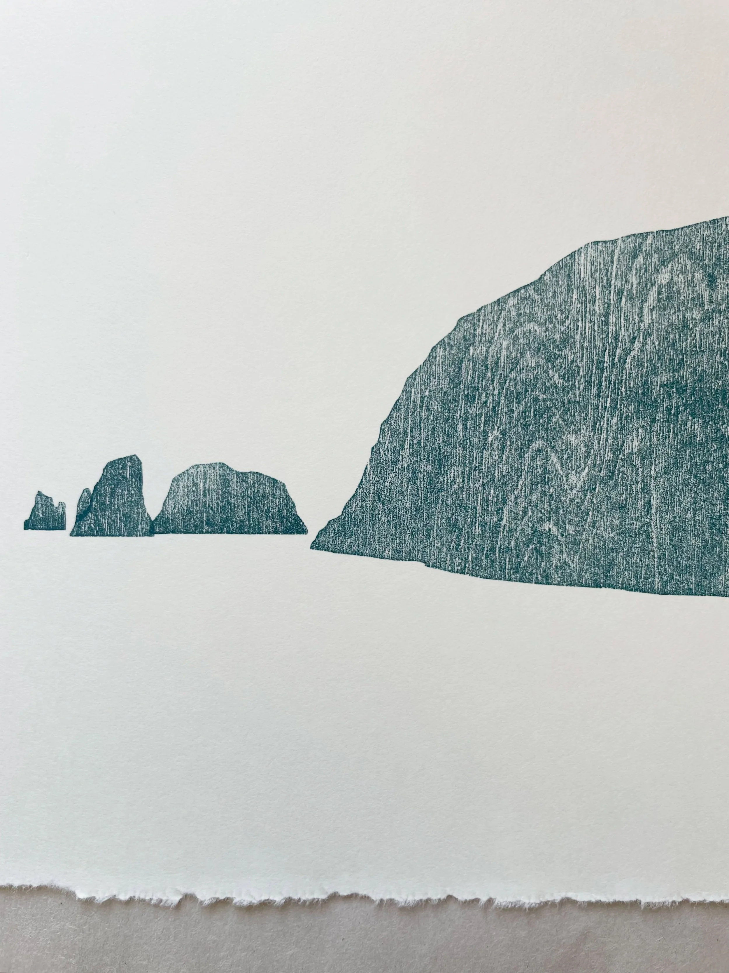 Detail of my new seastacks print. #olympicnationalpark #rialto #seastacks #pnw #woodcut