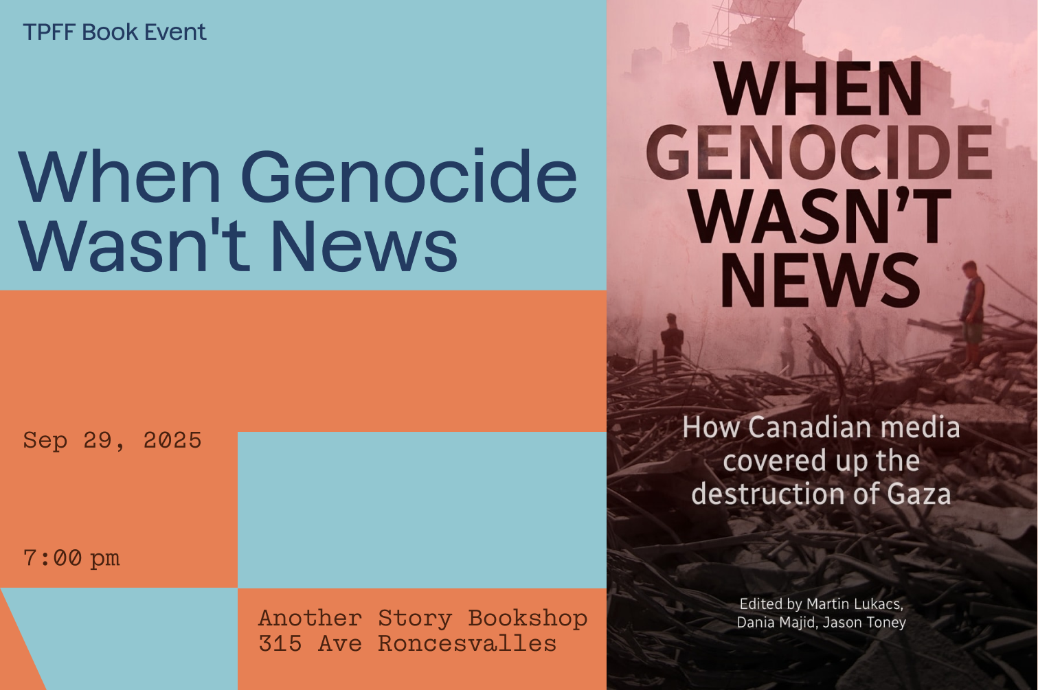 TPFF Book Event: When Genocide Wasn't News