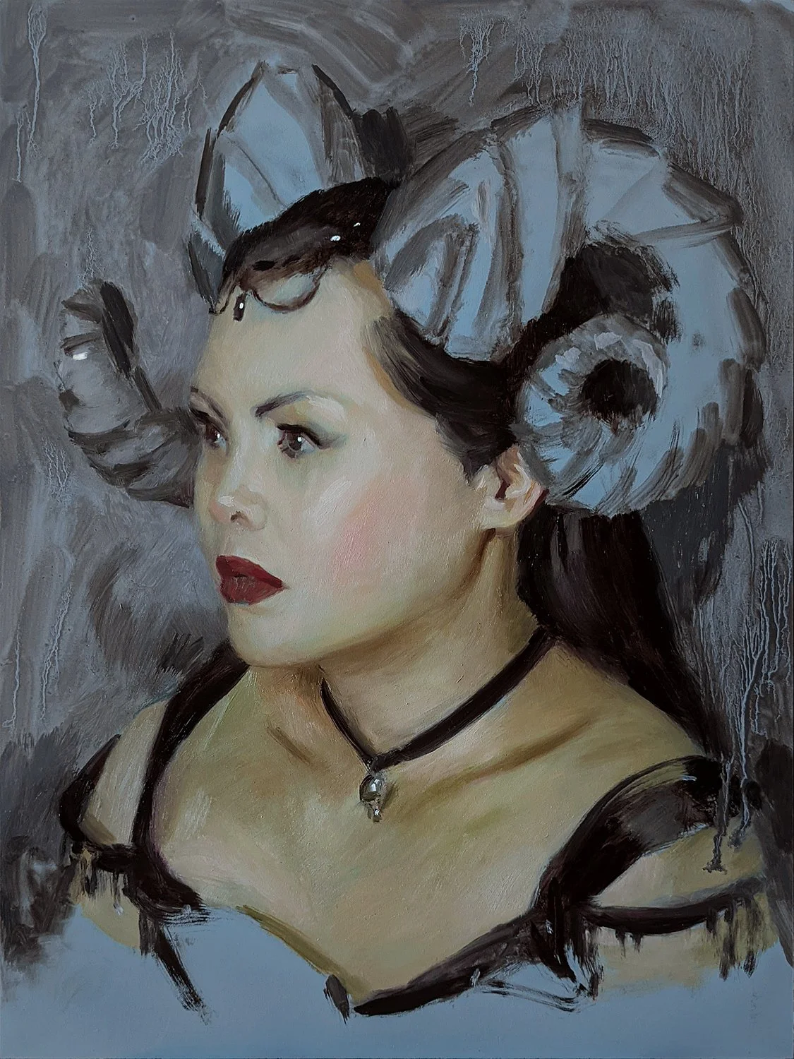 Fantasy oil portrait of Celestial Muse by Cynthia Sheppard